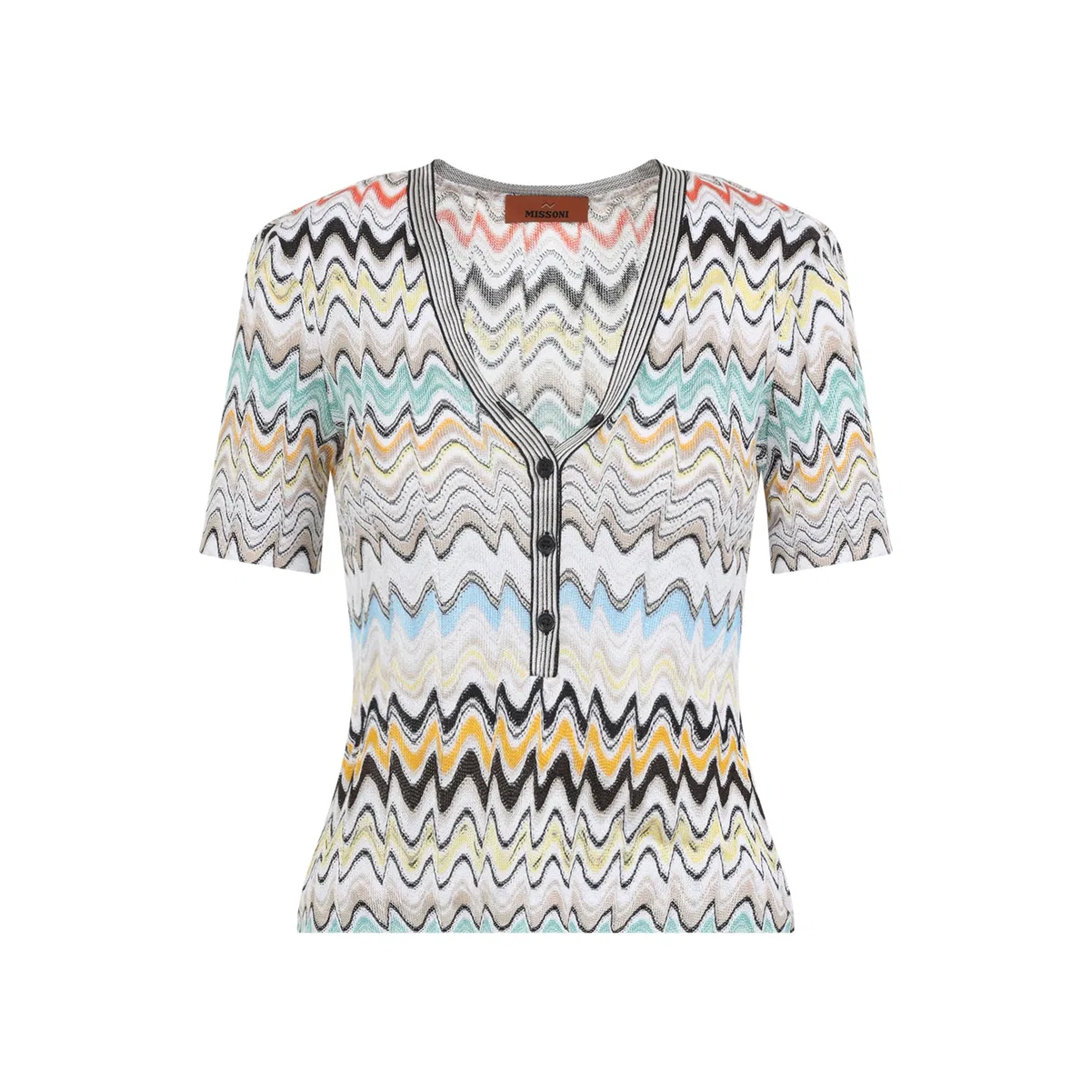 Missoni Multicolor Short-Sleeve Knit Top