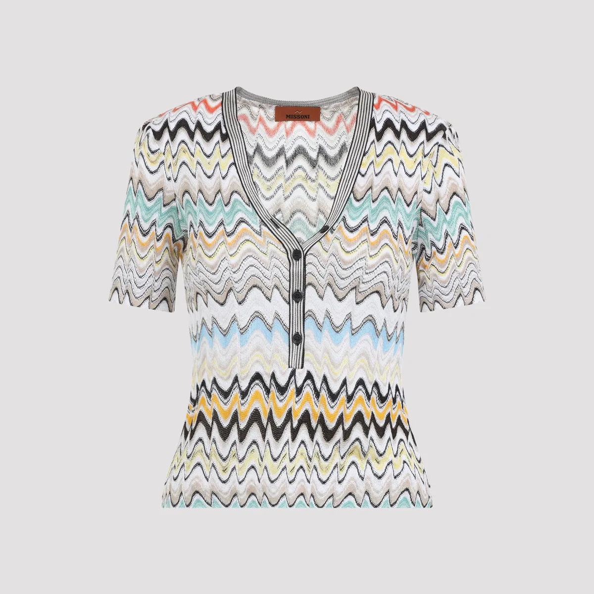Missoni Multicolor Short-Sleeve Knit Top