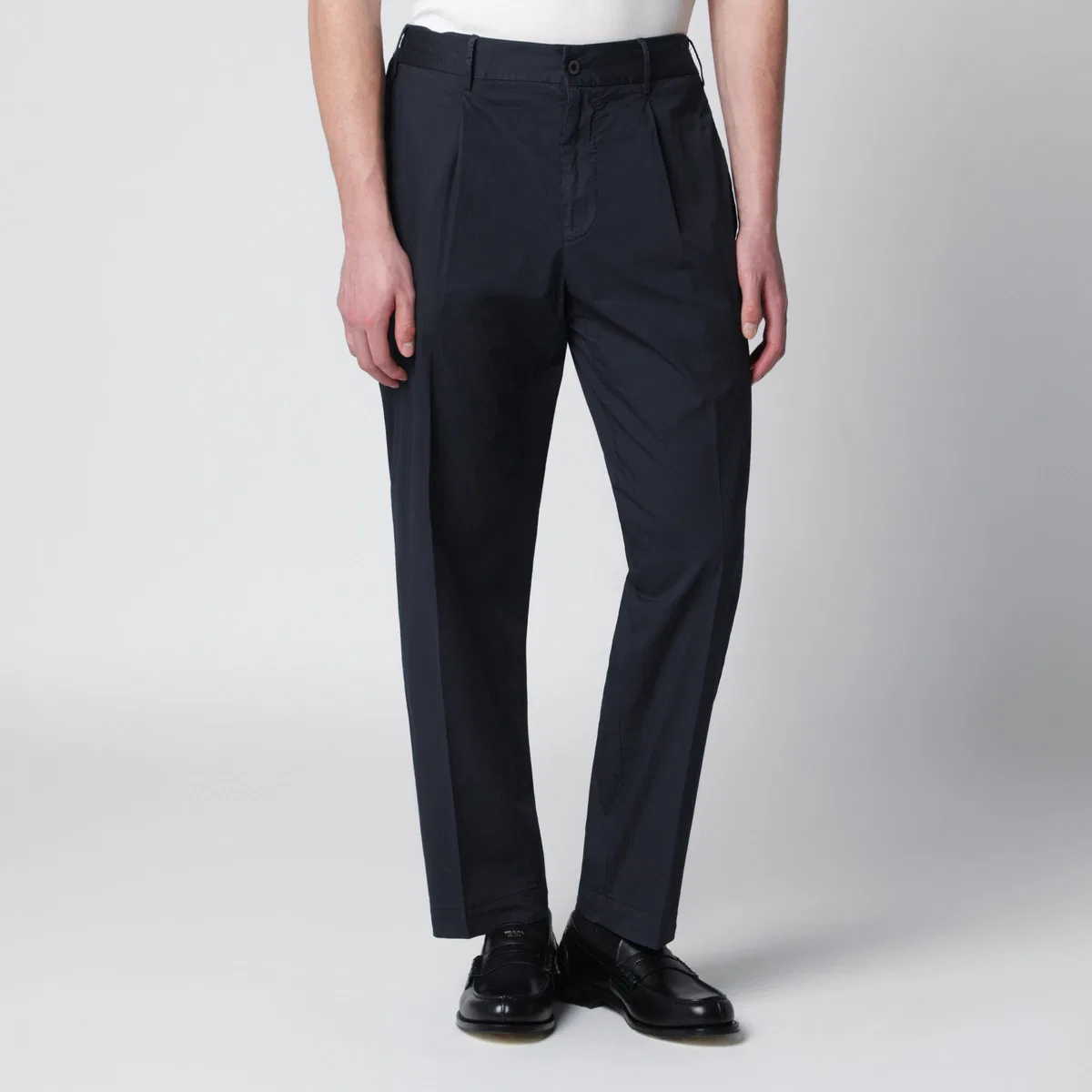 Santaniello Blue Trousers In Cotton Blend