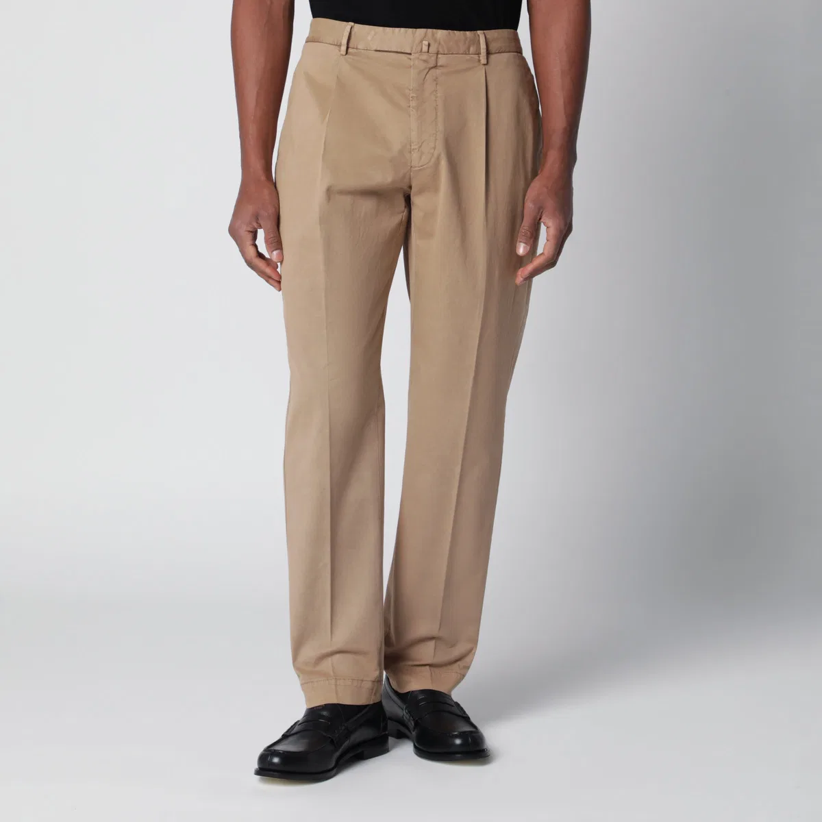 Santaniello Beige Trousers In Cotton