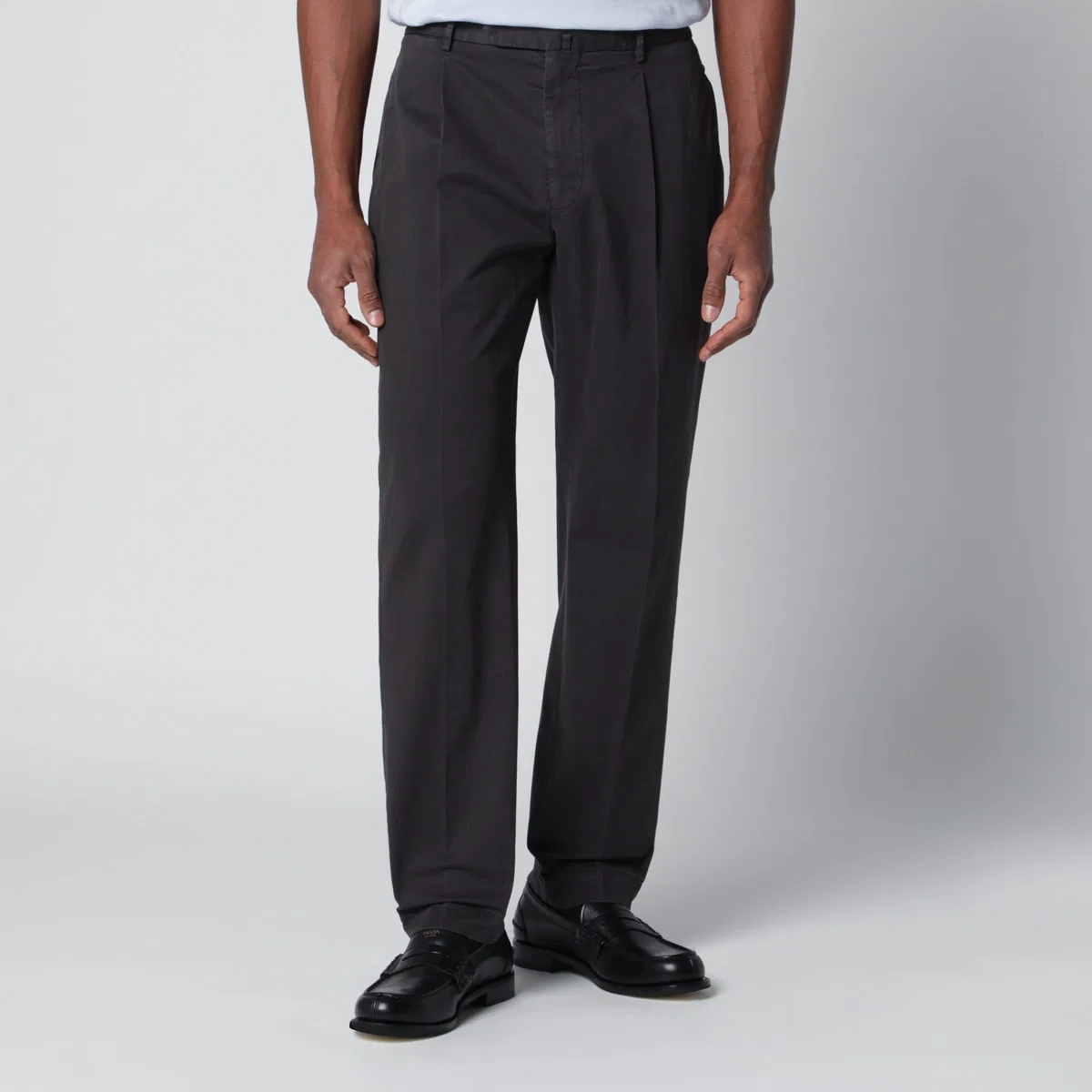 Santaniello Black Cotton Trousers