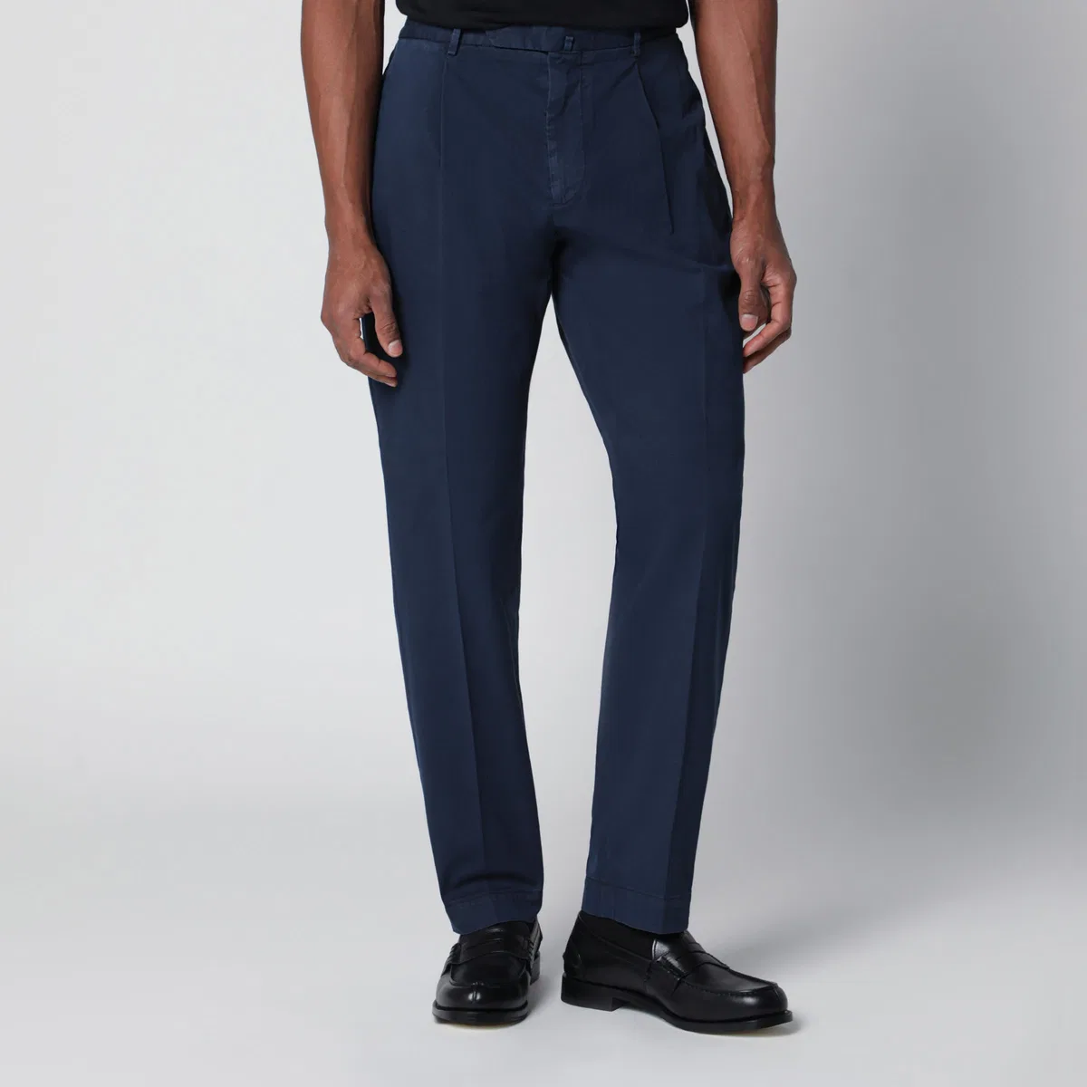 Santaniello Blue Trousers In Cotton