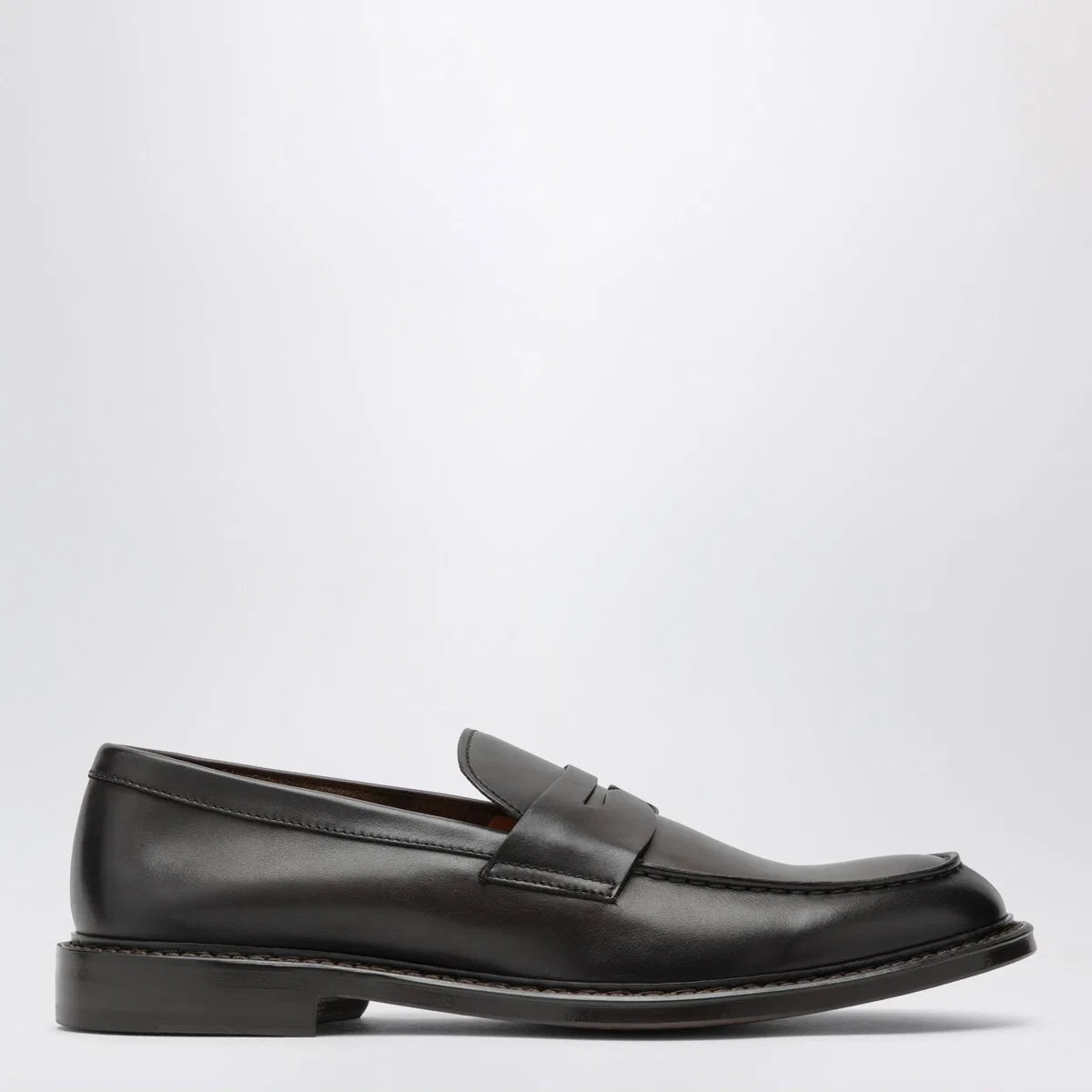 Doucal's Brown Penny Loafers In Leather
