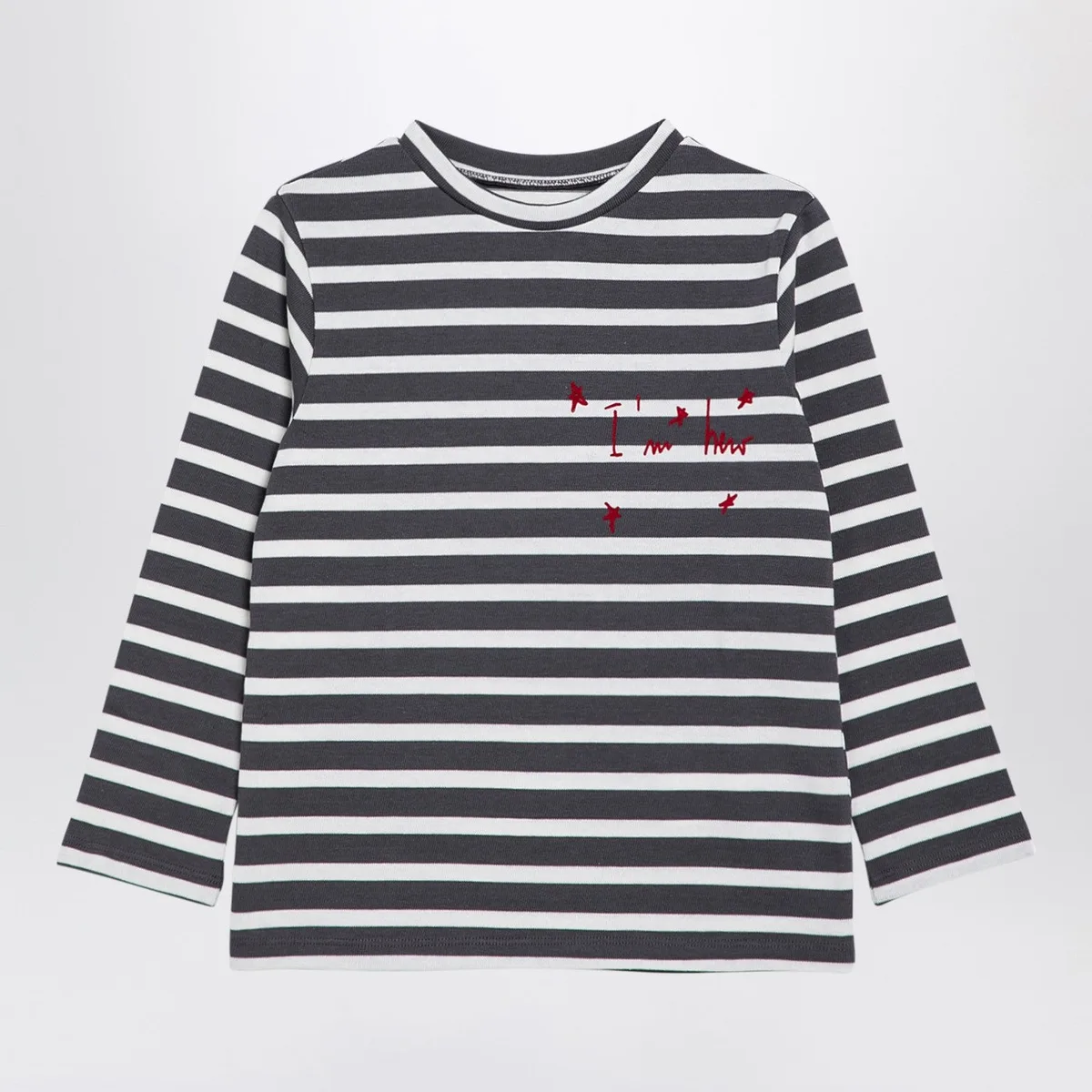 Douuod Grey/White Striped Cotton Jersey
