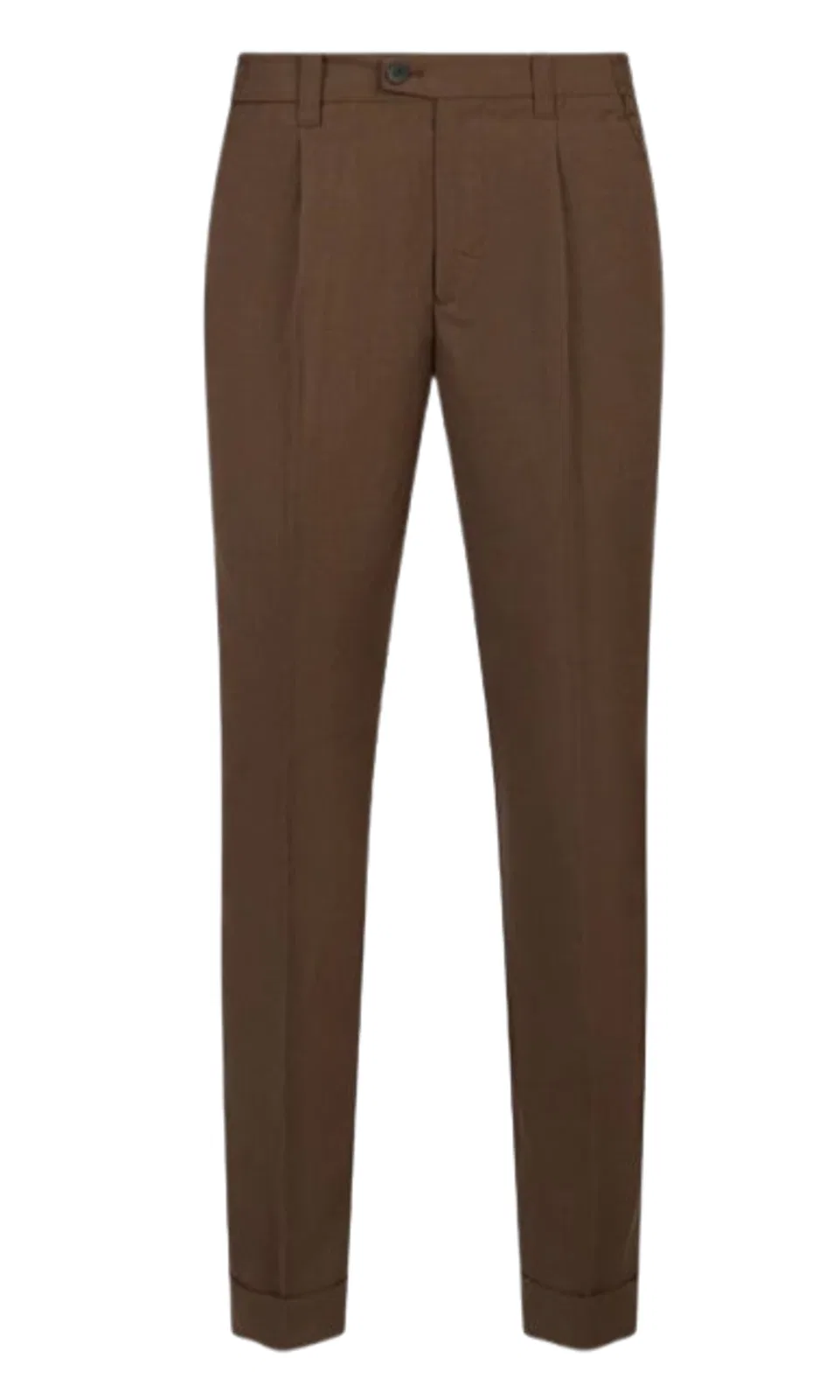 Devore Brown Cotton Pressed Crease Trousers