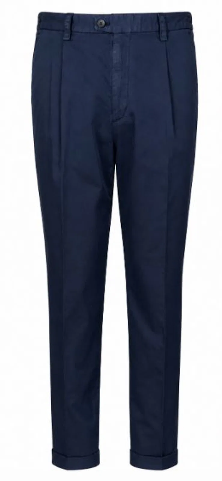 Devore Blue Cotton Pressed Crease Trousers