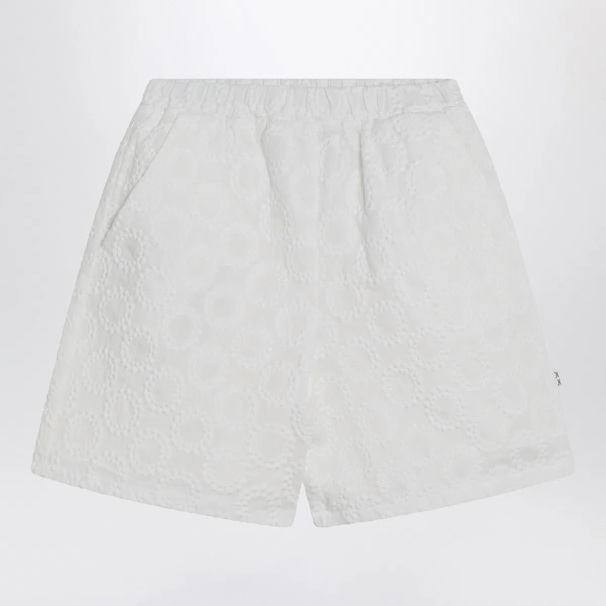 Douuod White Cotton Shorts