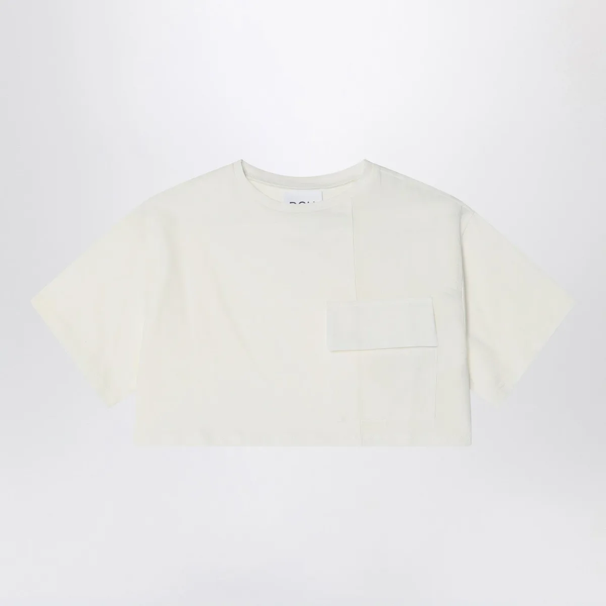 Douuod Ivory Cropped T-Shirt In Cotton