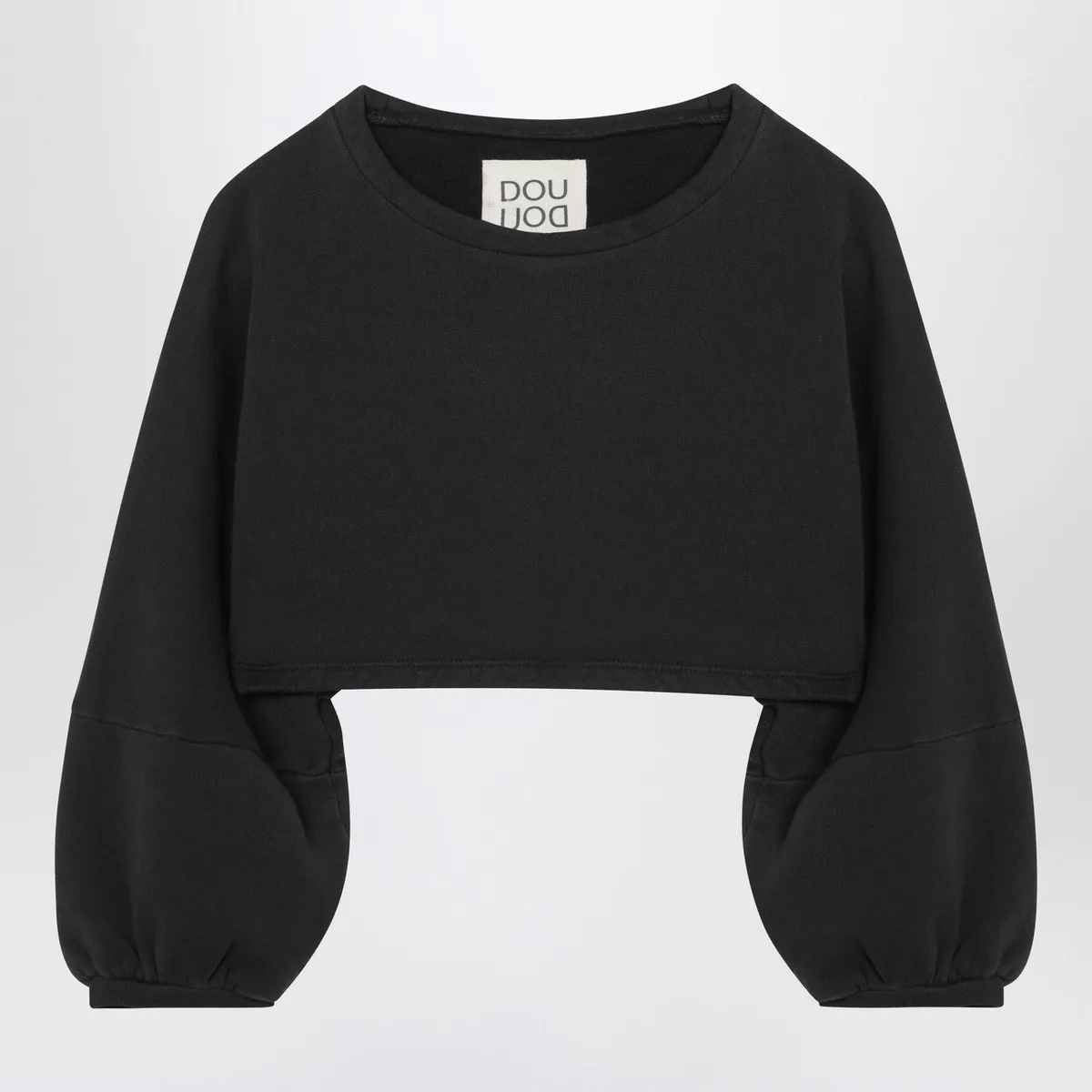 Douuod Cropped Sweatshirt In Black Cotton