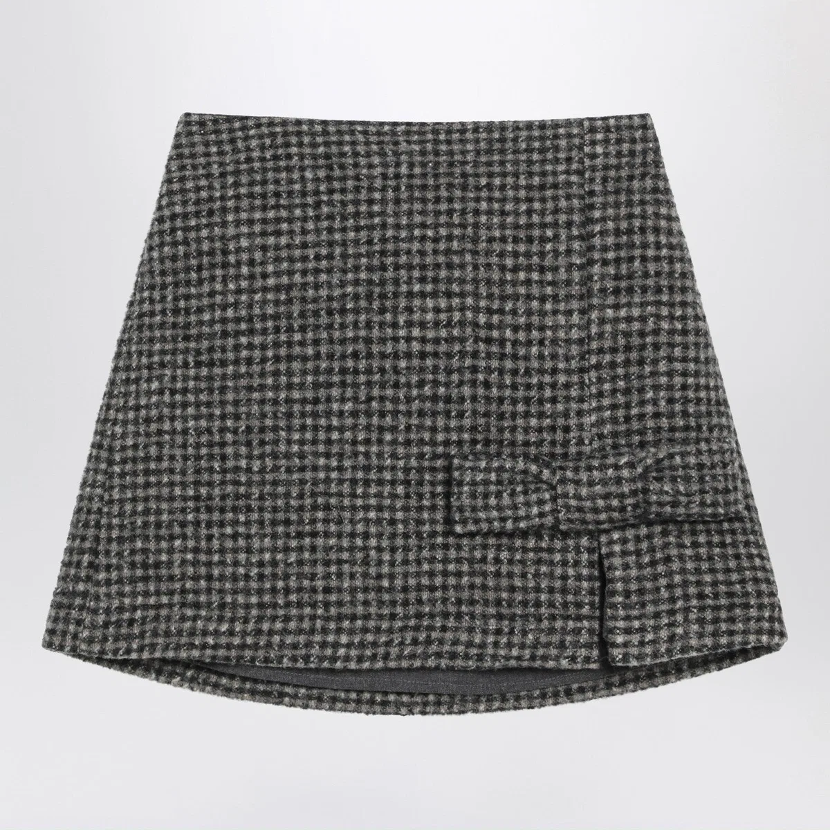 Douuod Ebony/Beige Checked Wool Nicaragua Skirt