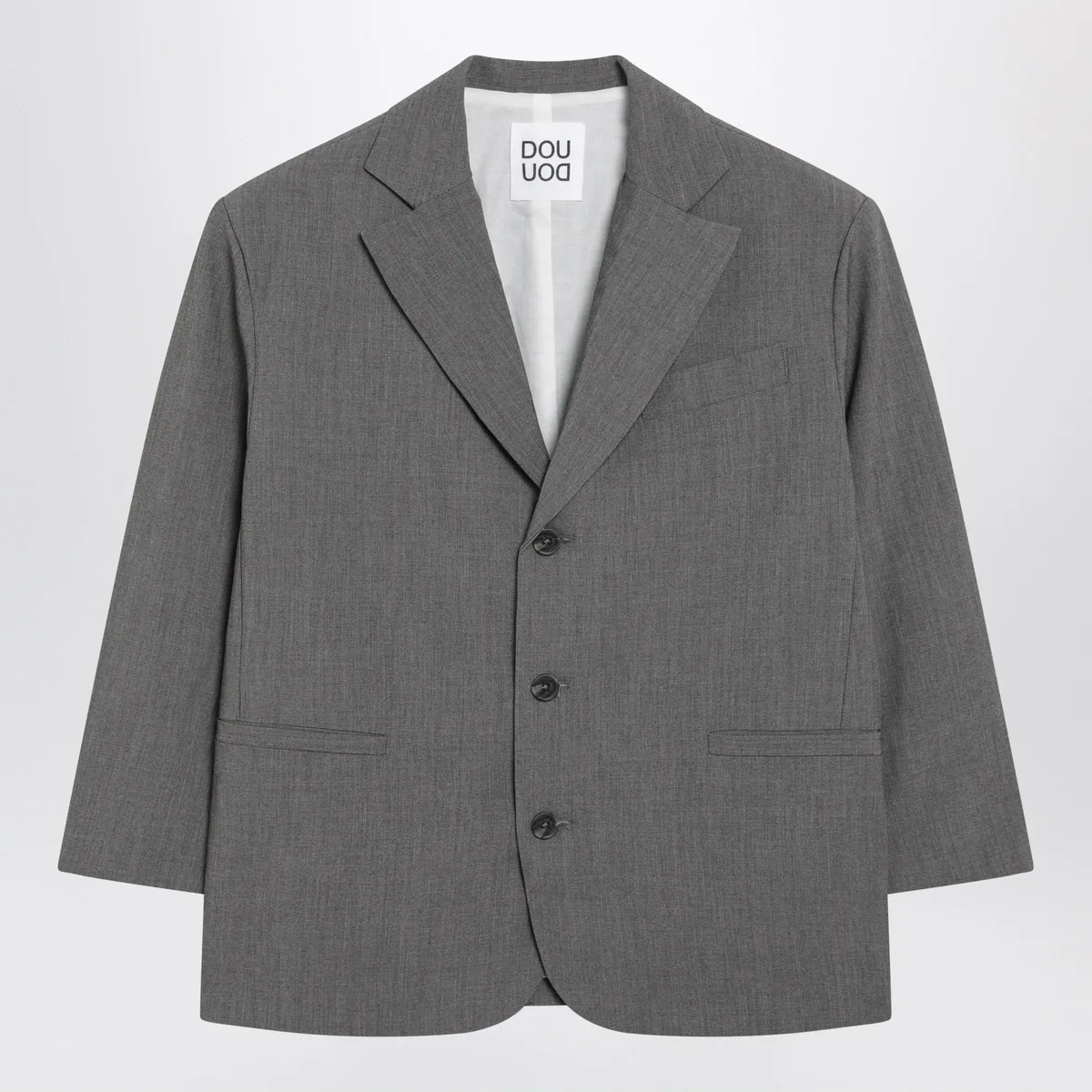 Douuod Grey Single-Breasted Jacket