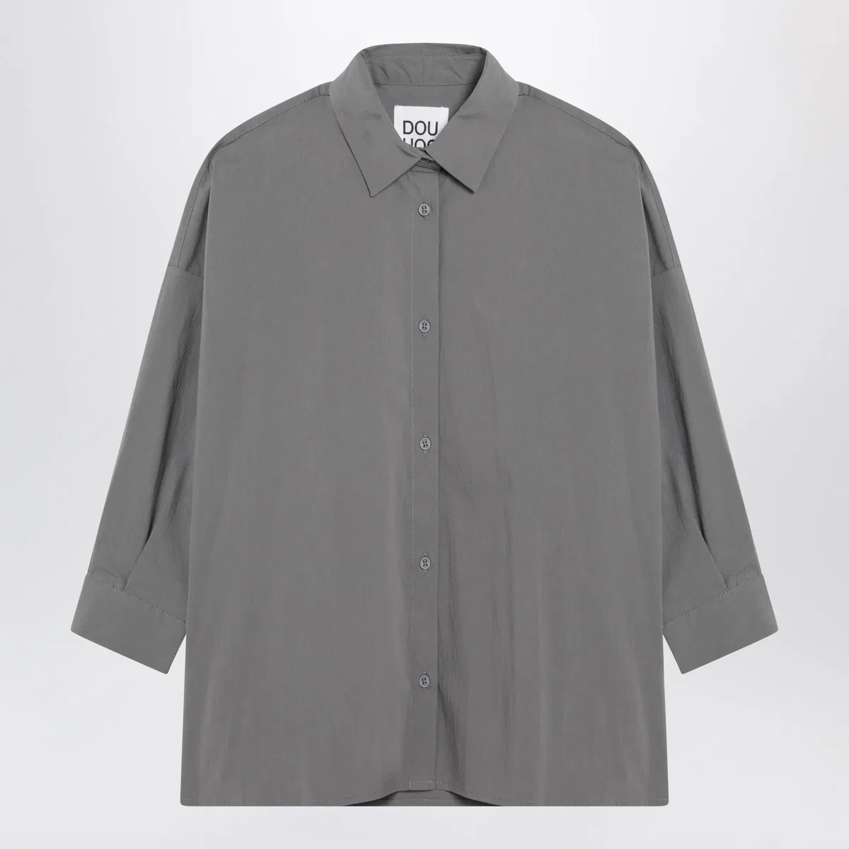Douuod Grey Cotton-Blend Shirt