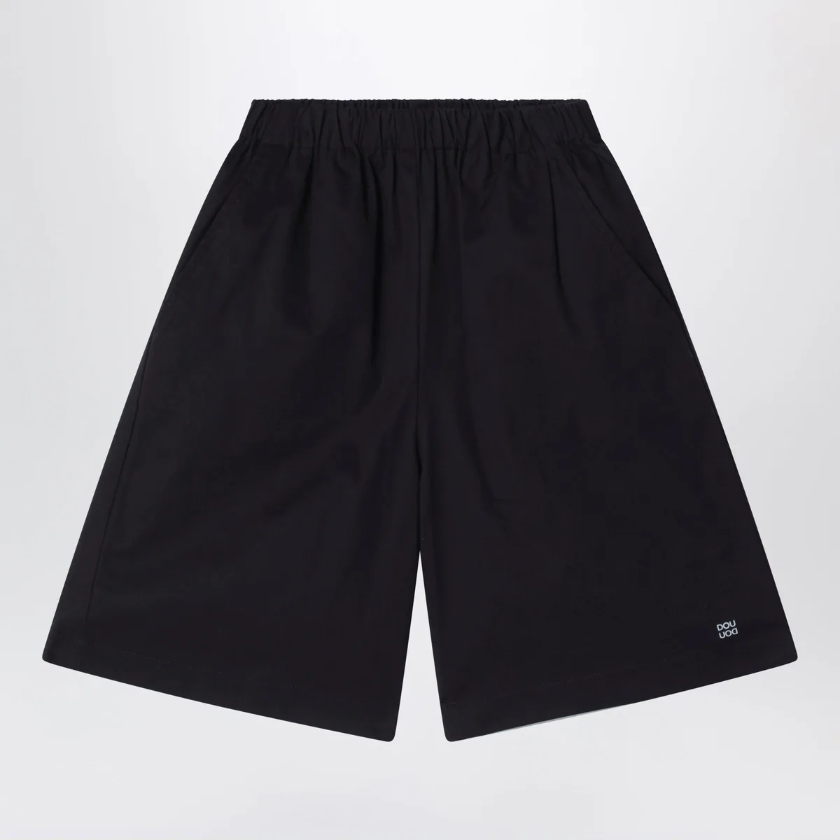 Douuod Primula Black Bermuda Shorts In Cotton P
