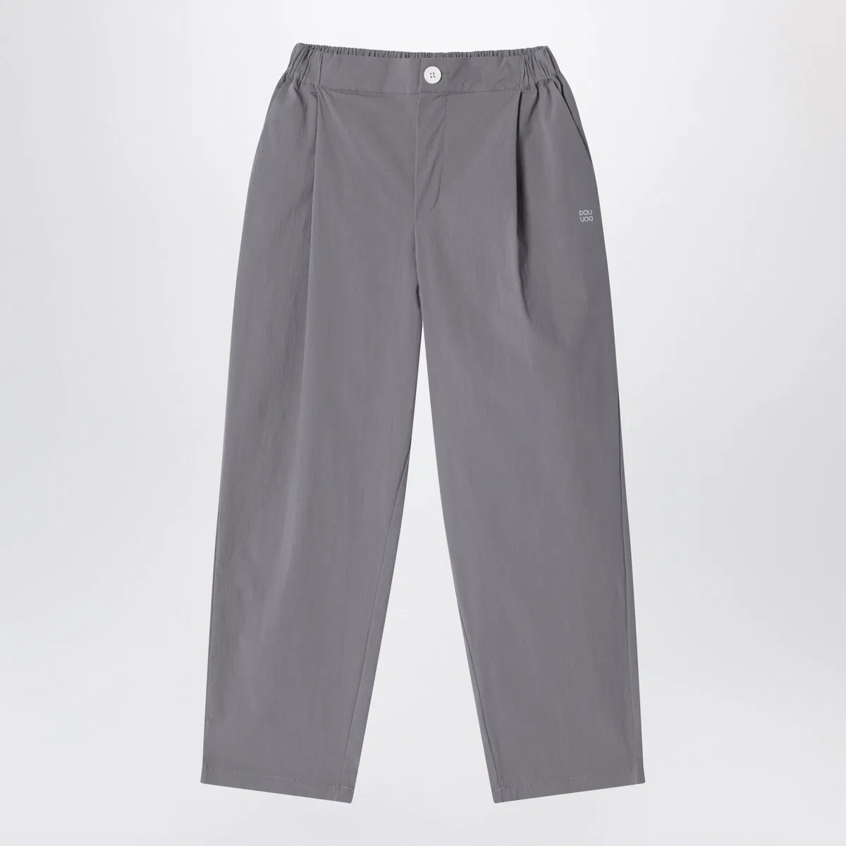 Douuod Grey Trousers In Cotton Blend