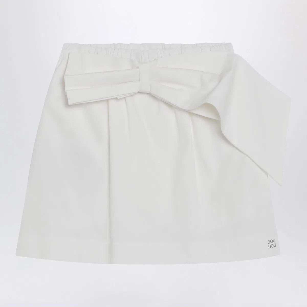 Douuod Ivory Cotton Mini Skirt