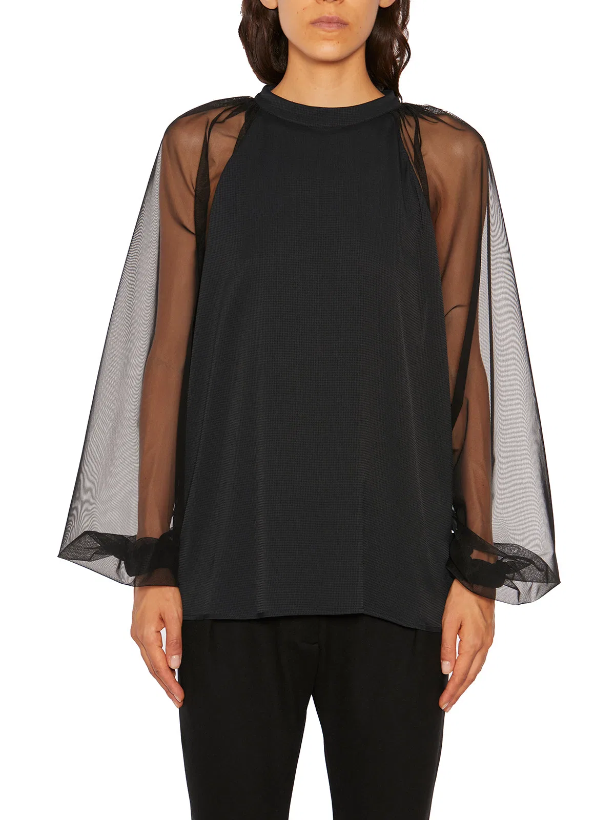 Nostrasantissima Silk And Tulle Raglan Shirt