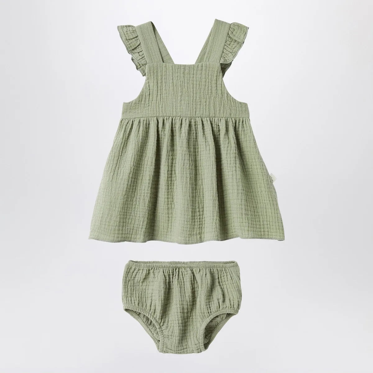 Teddy minou Teddy & Minou Sage Green Dress With Ruff