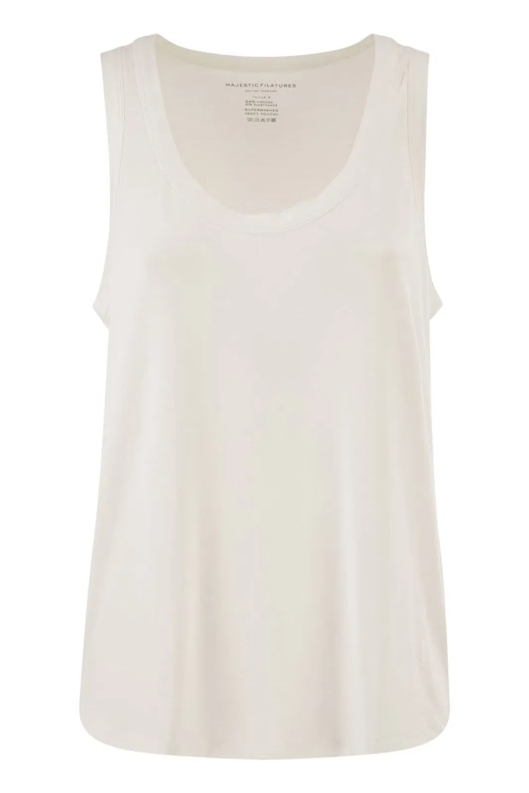 Majestic Sleeveless Stretch Viscose Top With Wide