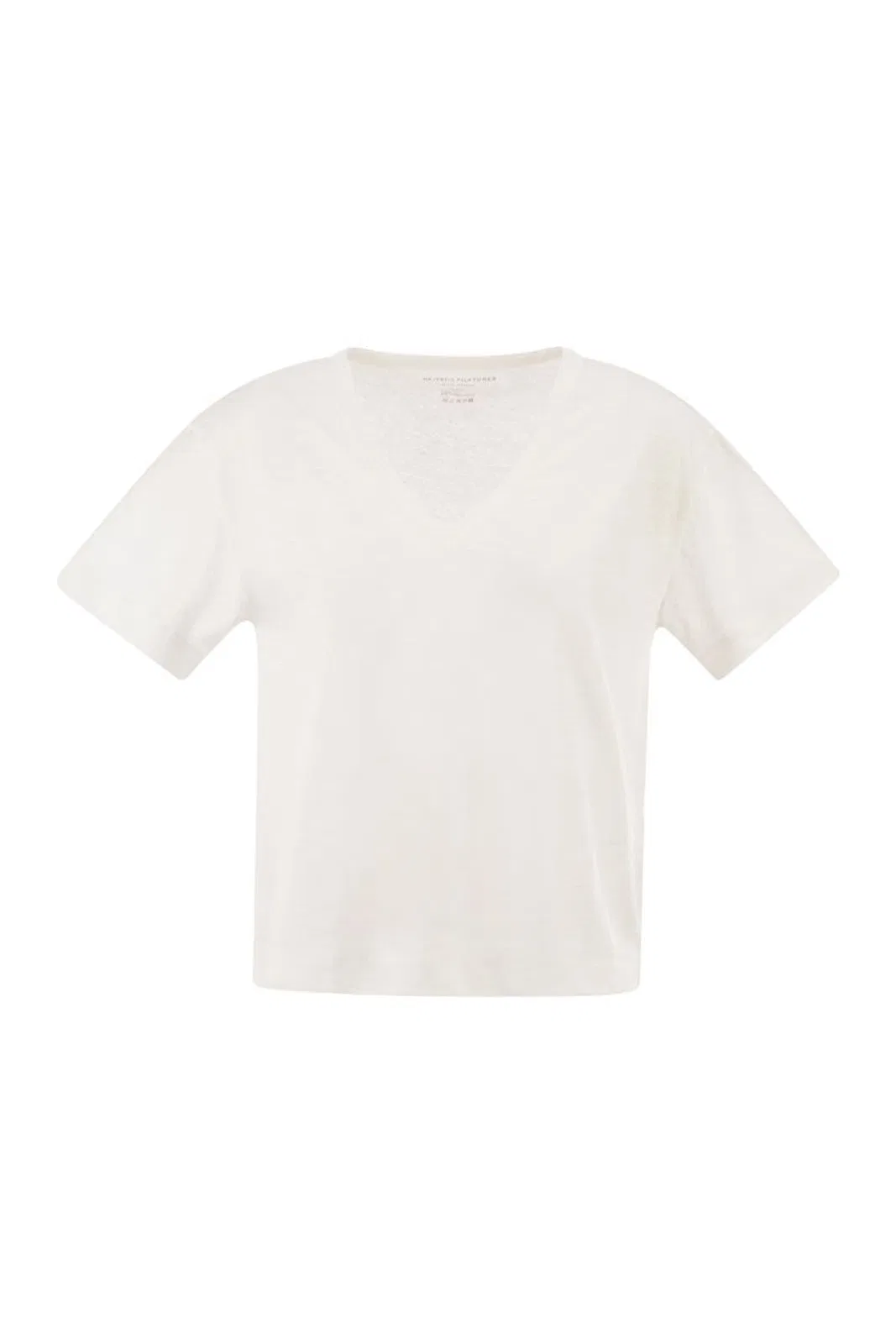 Majestic Stretch Linen T-Shirt With V-Neck
