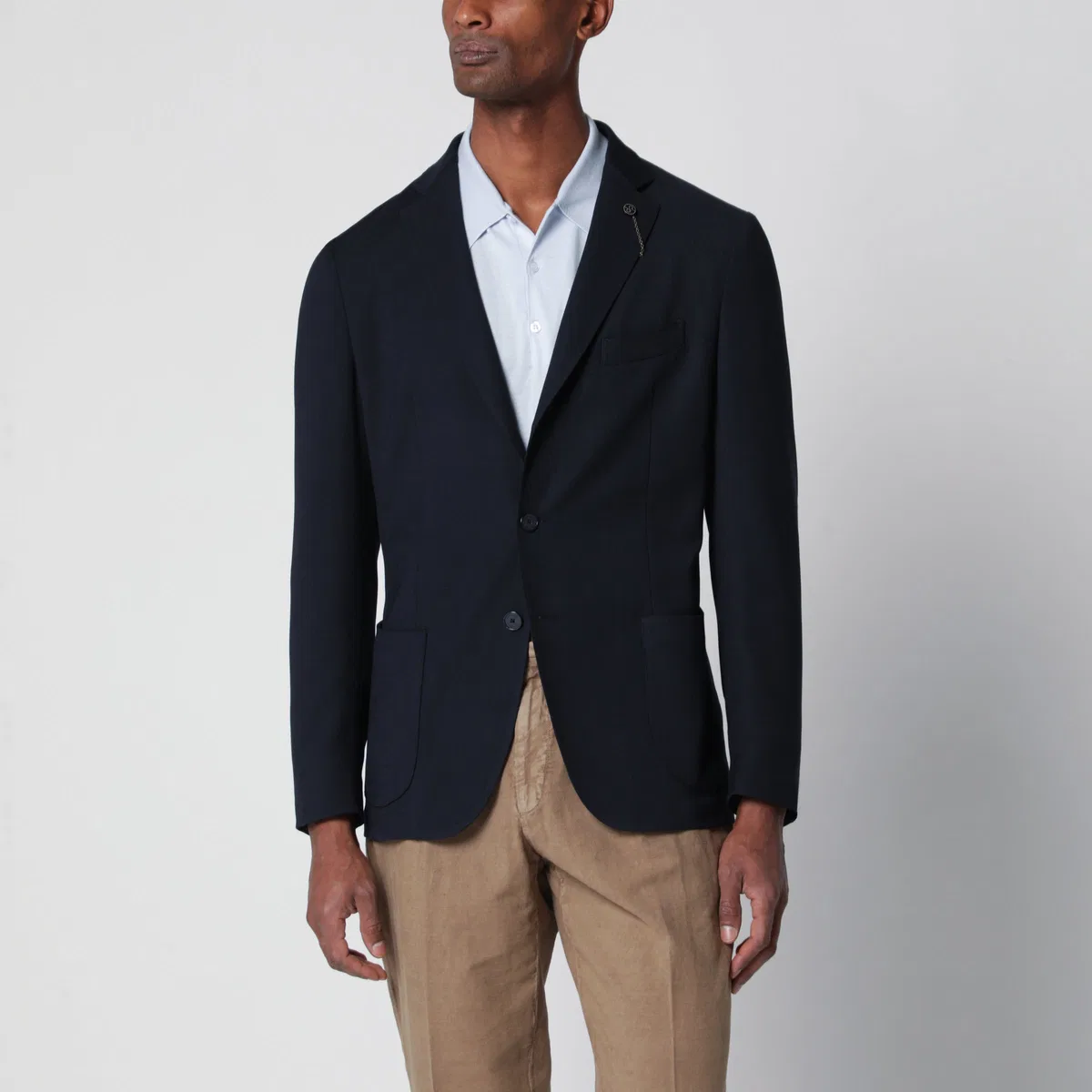 Santaniello Black Singlebreasted Woolblend Jacket