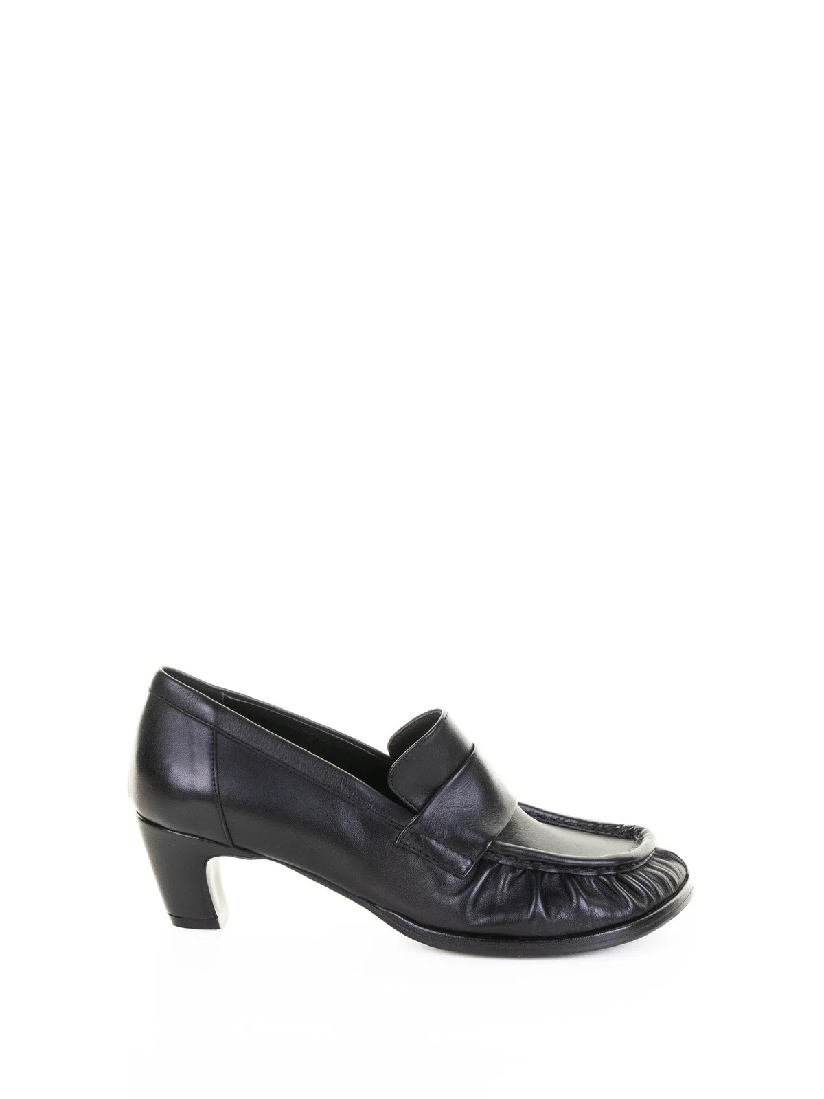 Elena Iachi Ebony Leather Heeled Moccasin