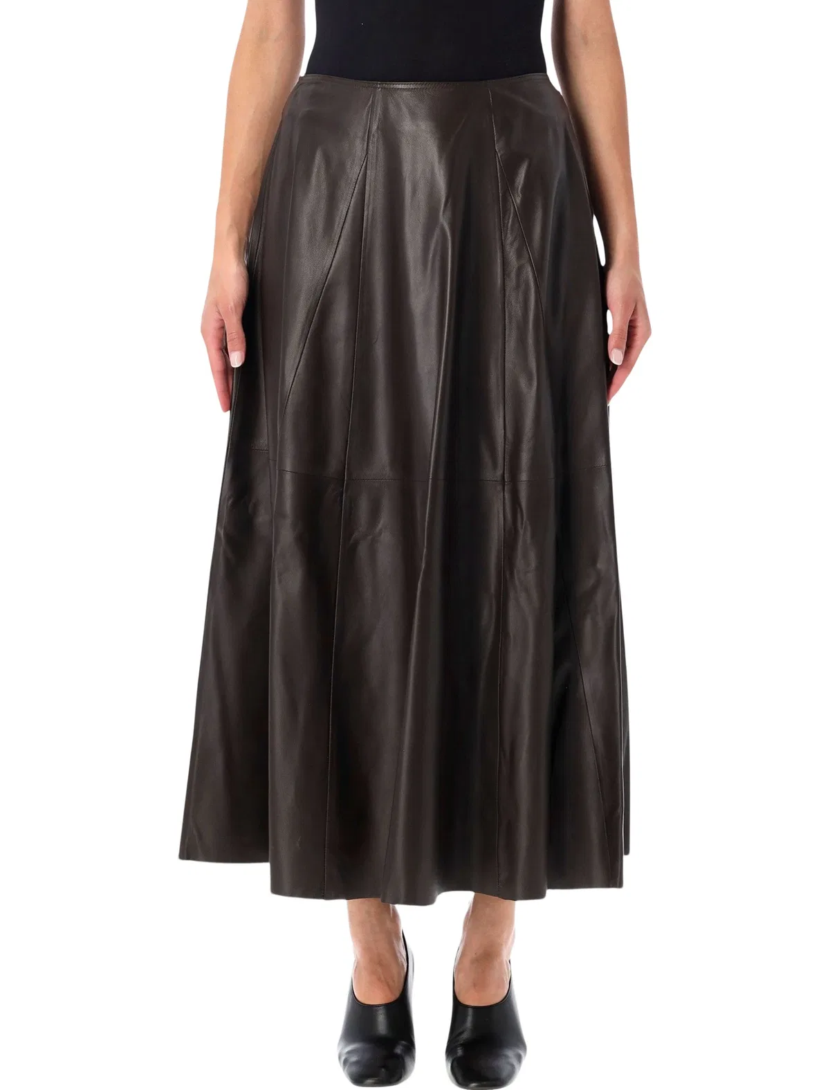 Arma Eleni Leather Pleated Skirt