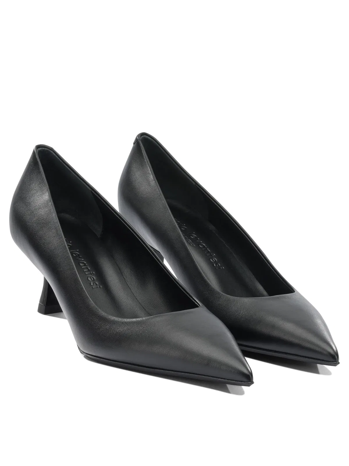 Sergio Levantesi Black Leather Heeled Shoes