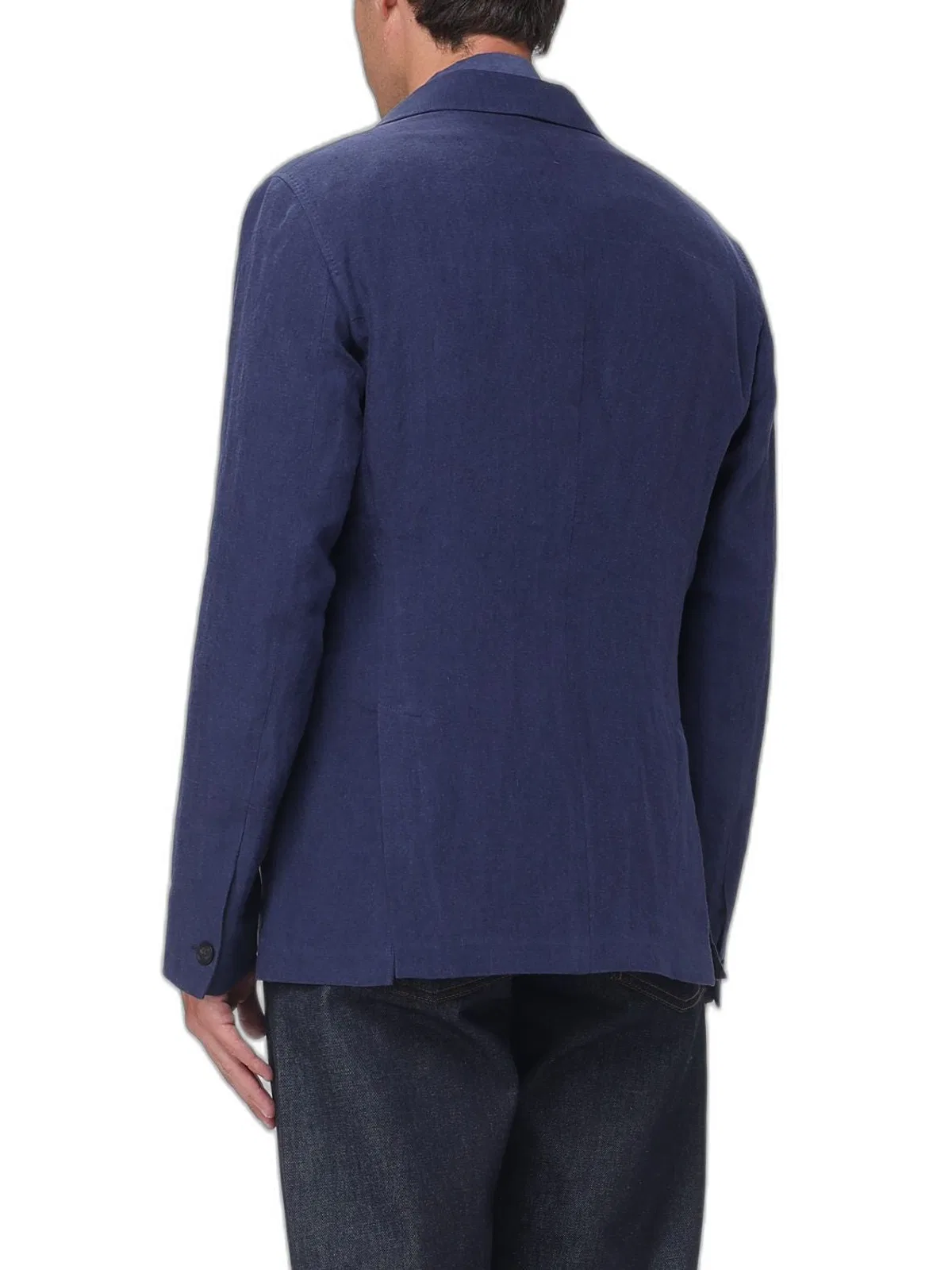 Emporio Armani Linen Notched Lapel Blazer