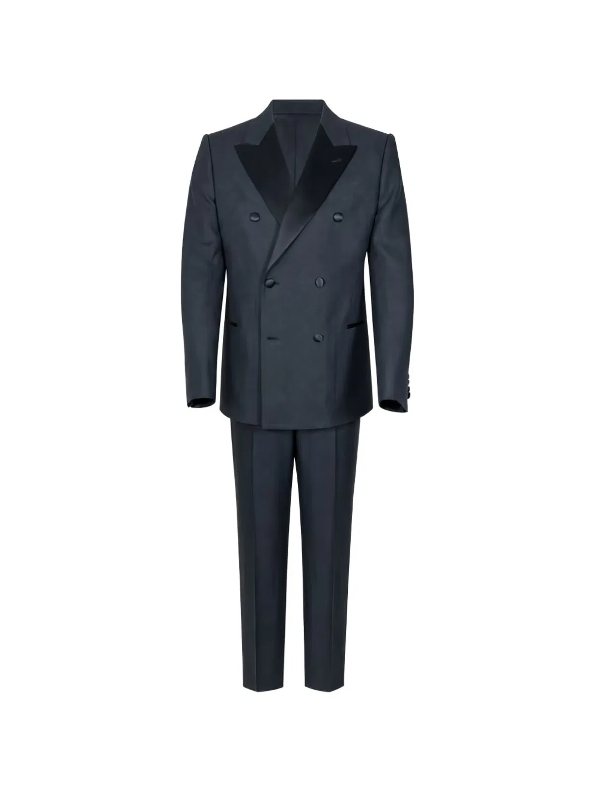 Giorgio Armani Navy Blue Cotton Double-Breasted Suit Dr