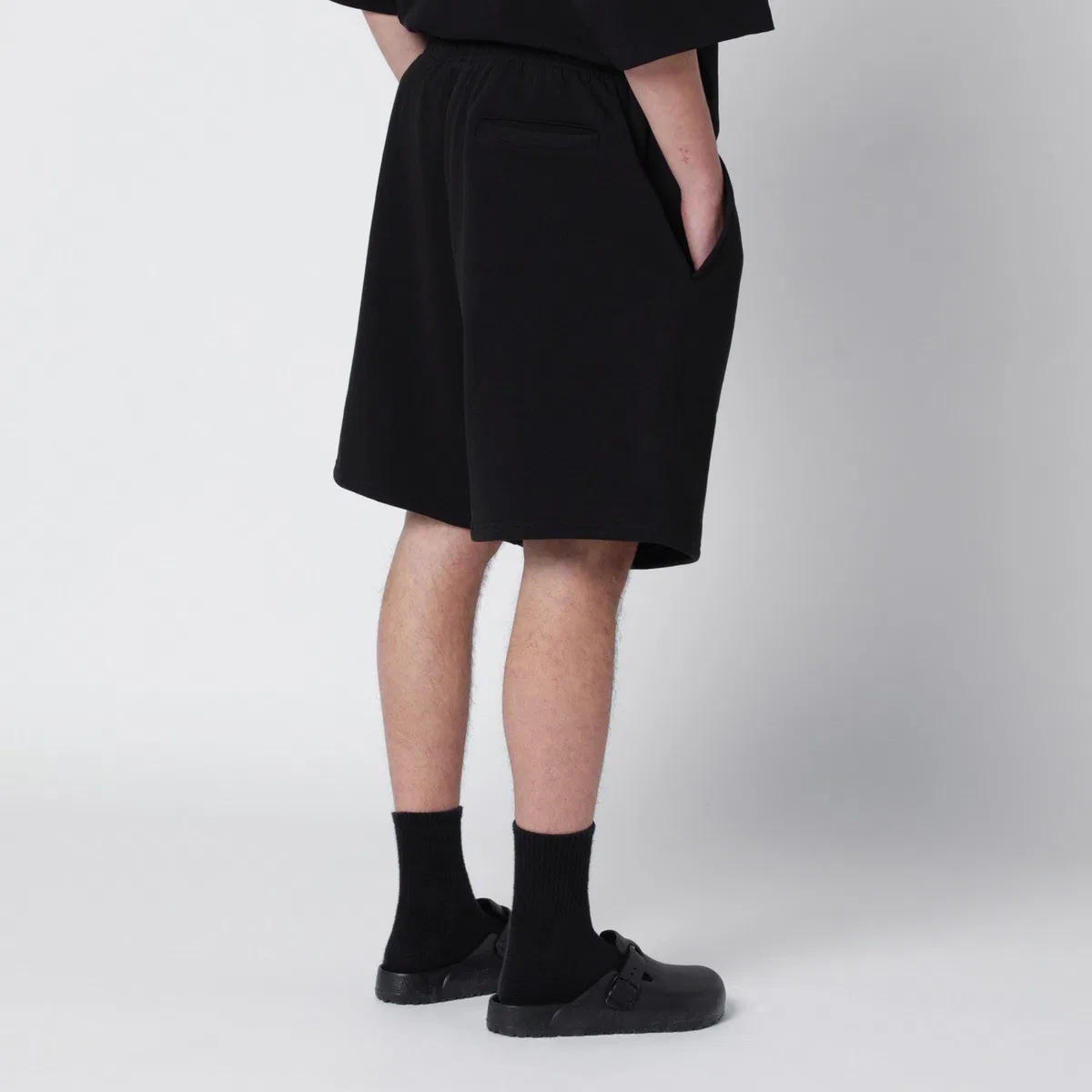 Entire studios Black Cotton Scuba Shorts