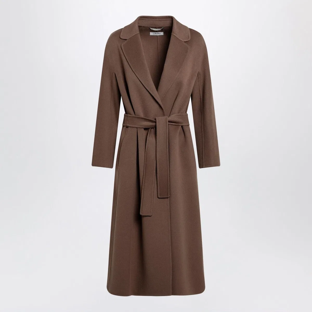 'S Max Mara Max Mara S Brown Midi Coat In Wool Drap