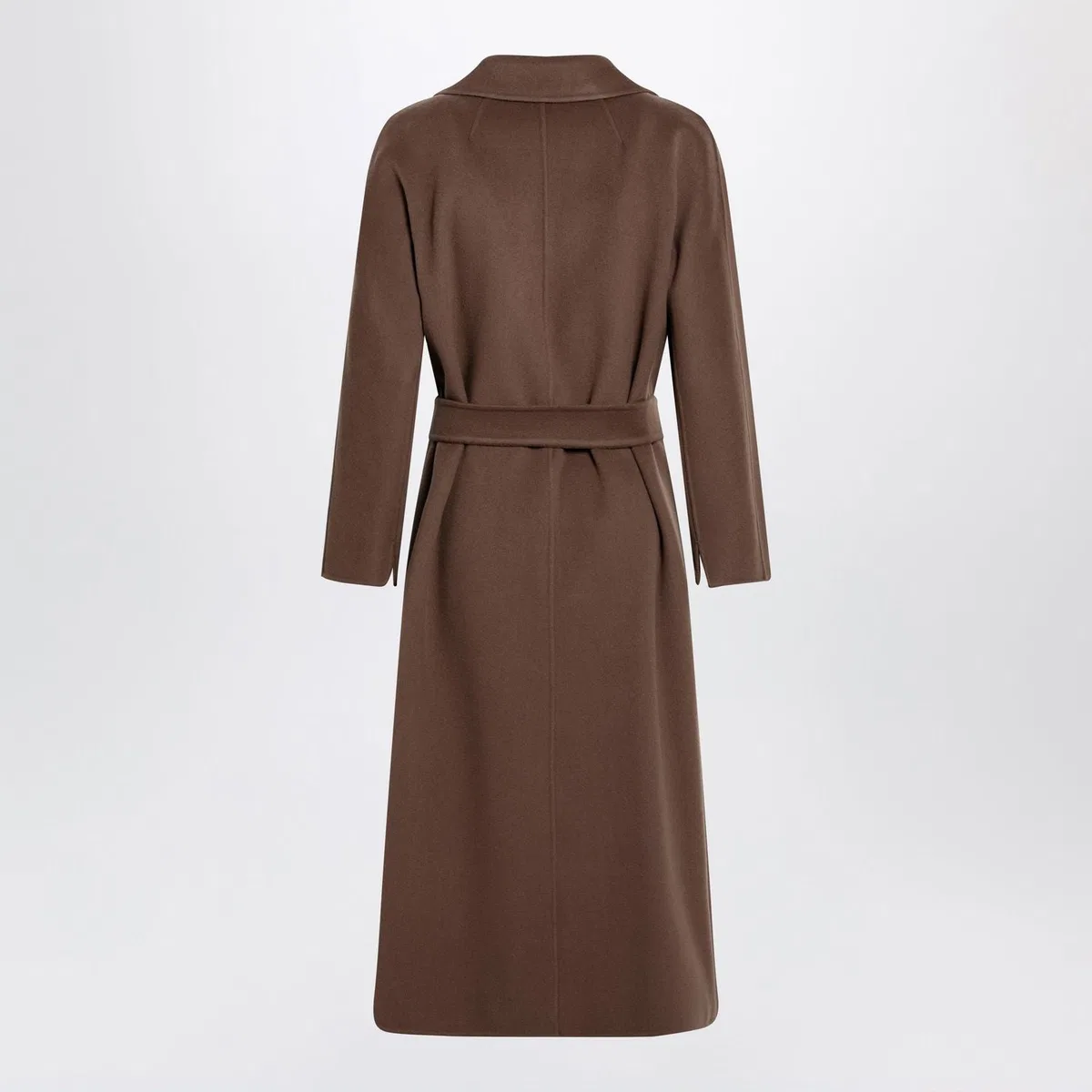 'S Max Mara Max Mara S Brown Midi Coat In Wool Drap