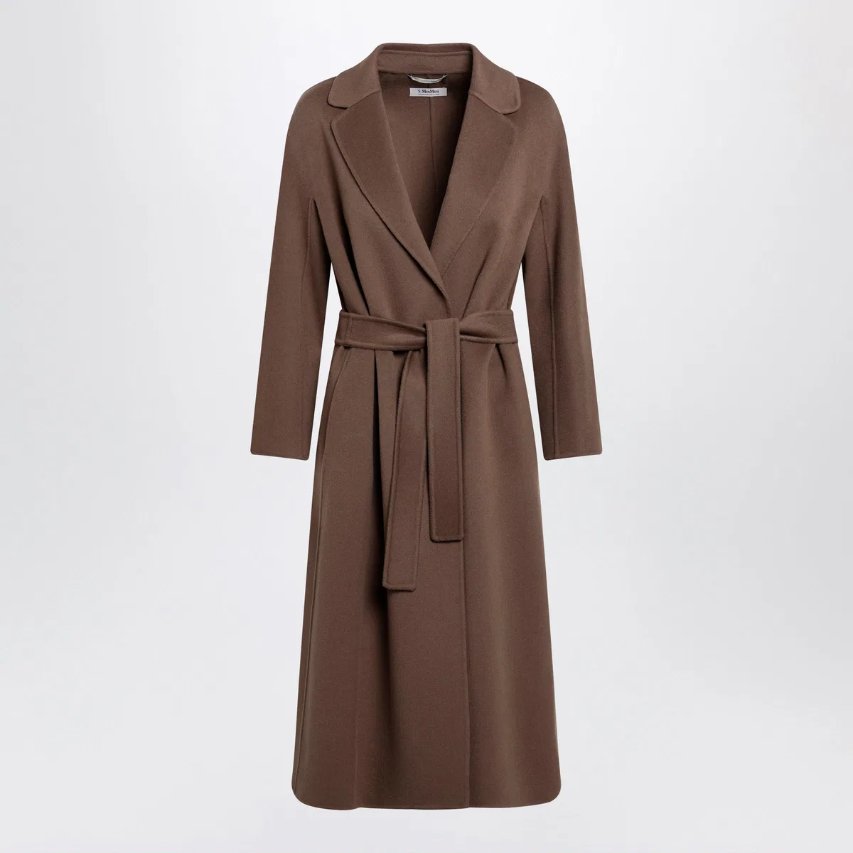 'S Max Mara Brown Midi Coat In Wool Drap