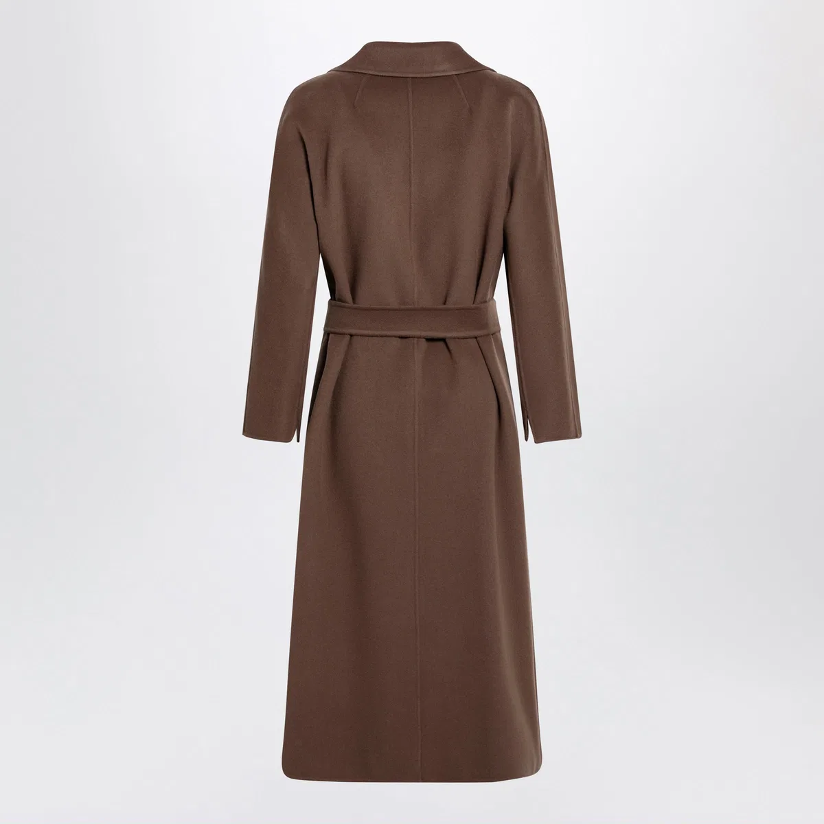 'S Max Mara Brown Midi Coat In Wool Drap