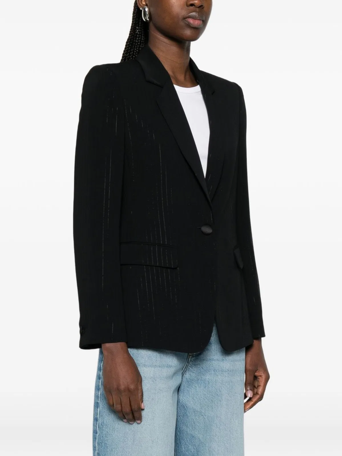 Emporio Armani Pinstripe Single-Breasted Blazer Jacket
