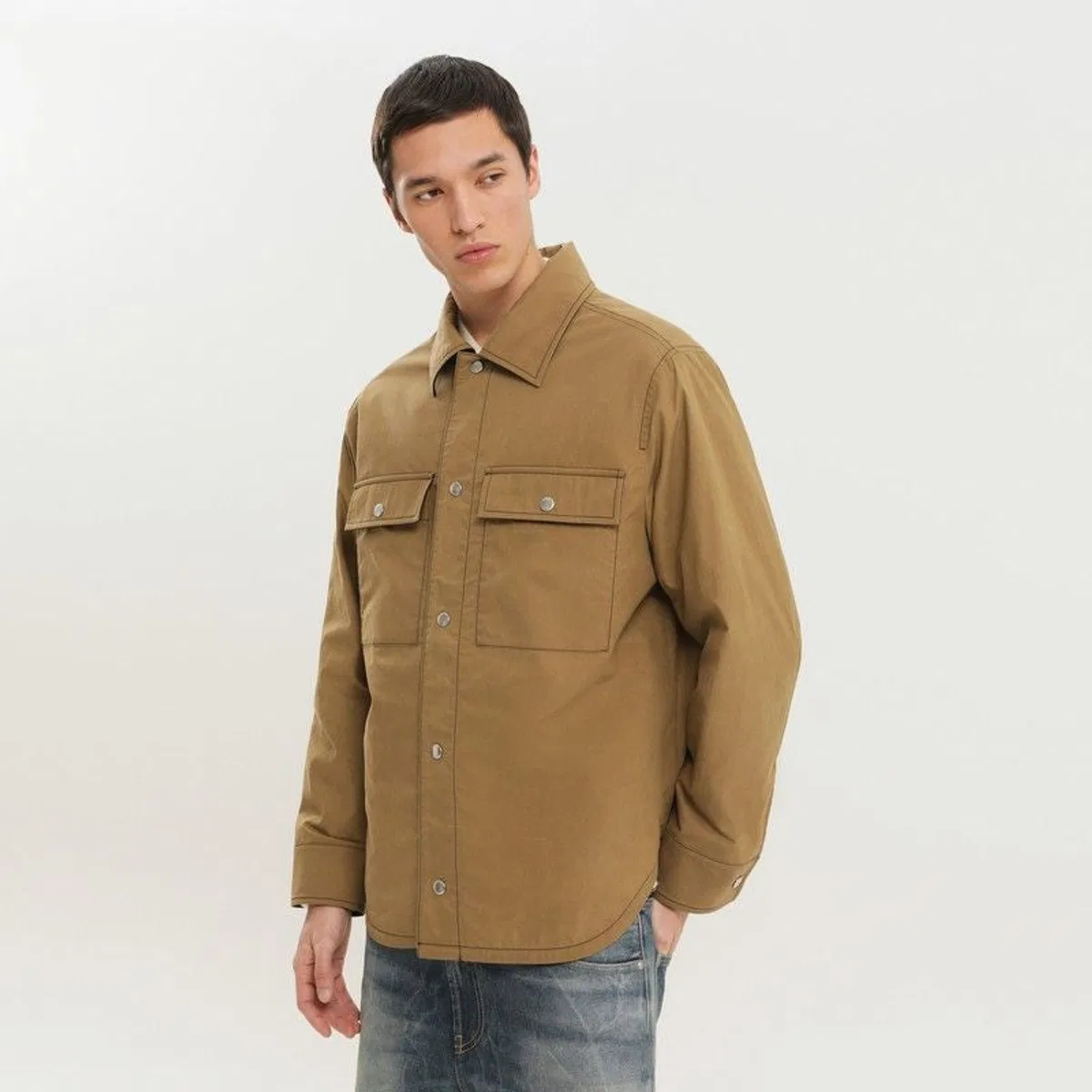 1989 studio Kaki Shirt-Jacket With Pockets