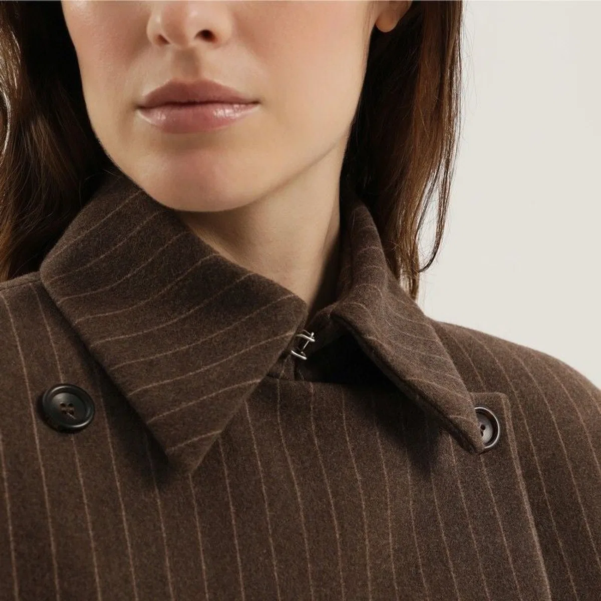 1989 studio Brown Double-Breasted Striped Blazer
