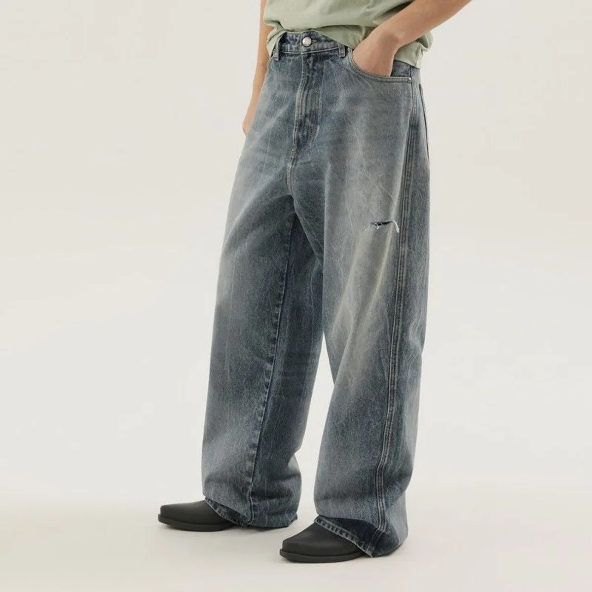 1989 studio Rhodesian Pants In Stone Blue Denim