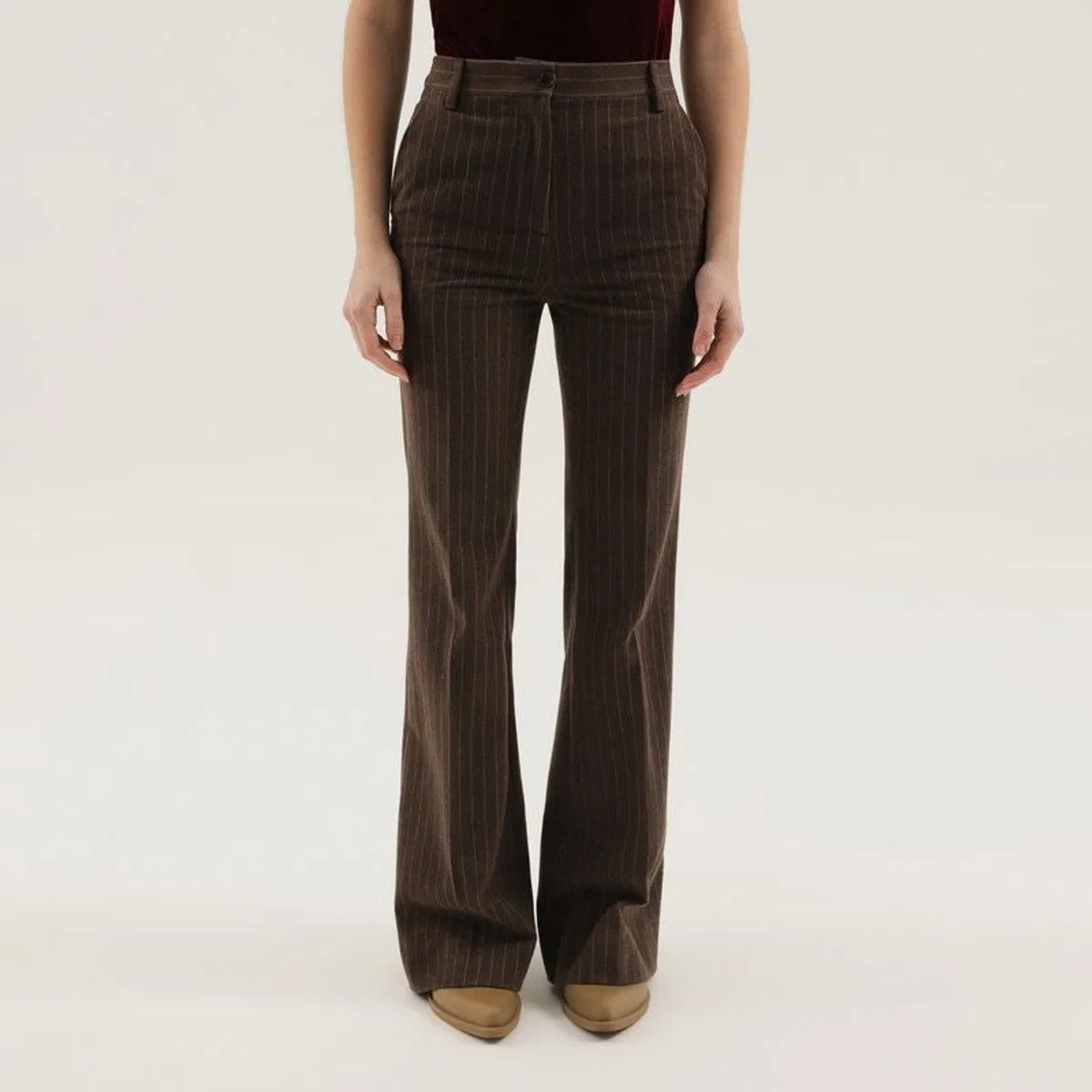 1989 studio Brown Striped Flared Pants