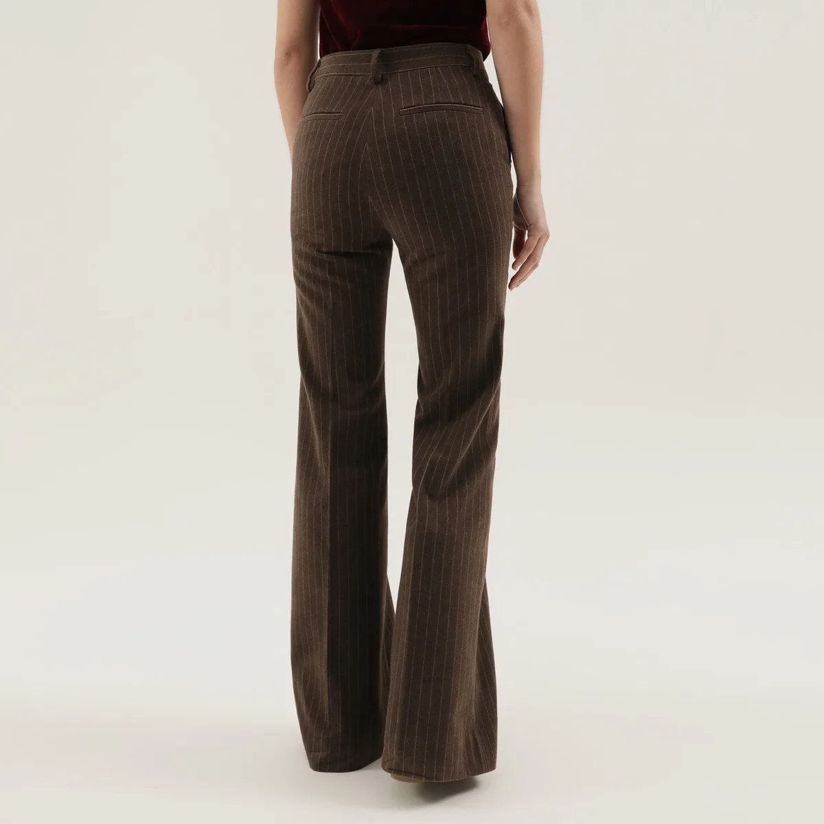 1989 studio Brown Striped Flared Pants