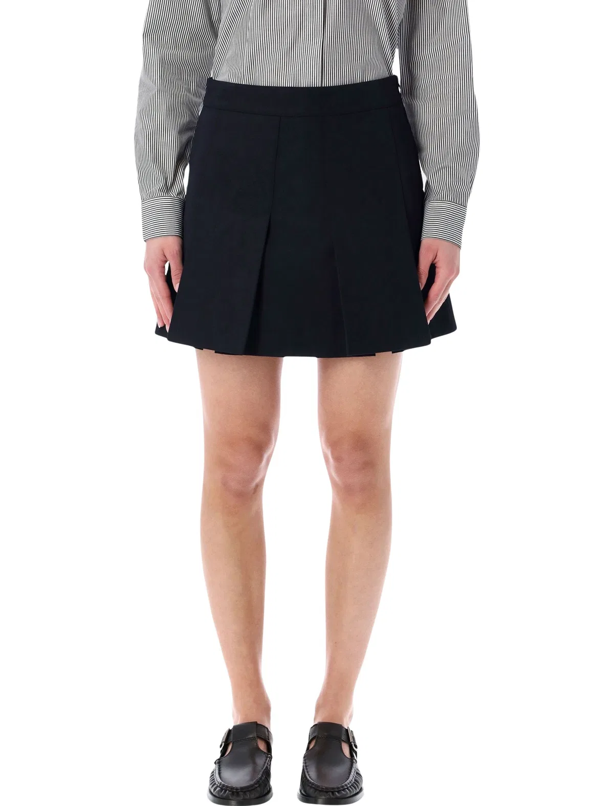 A.P.C. Navy Pleated Skirt