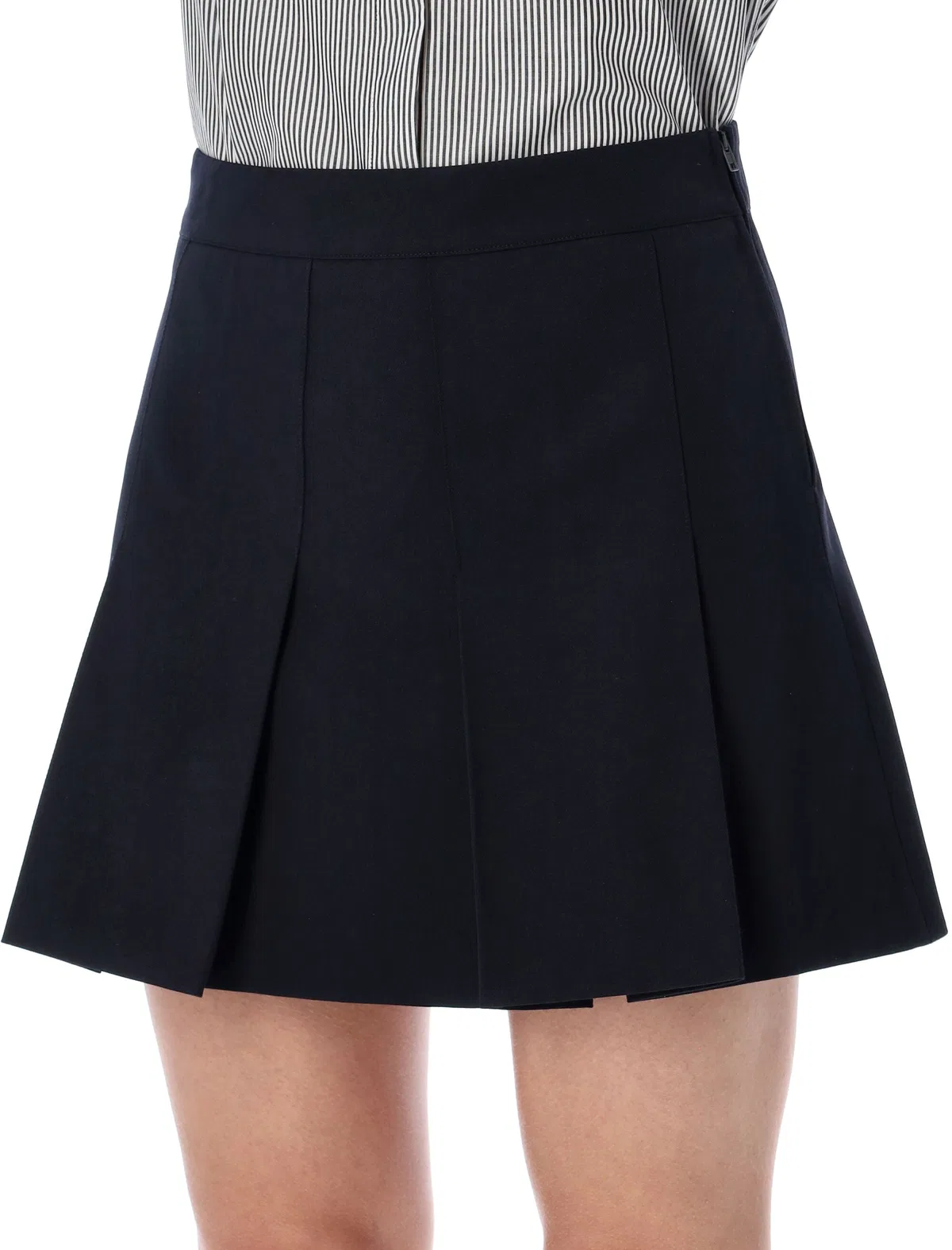 A.P.C. Navy Pleated Skirt