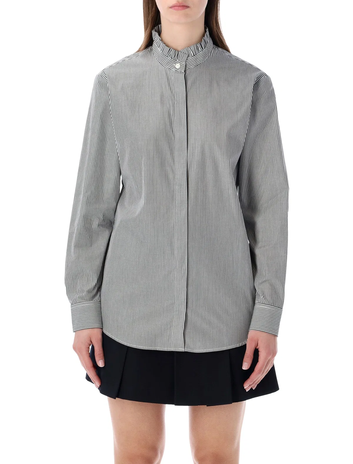 A.P.C. Striped Frill Collar Shirt