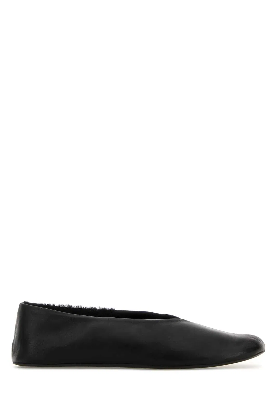 The Row Black Leather Stella Ballerinas