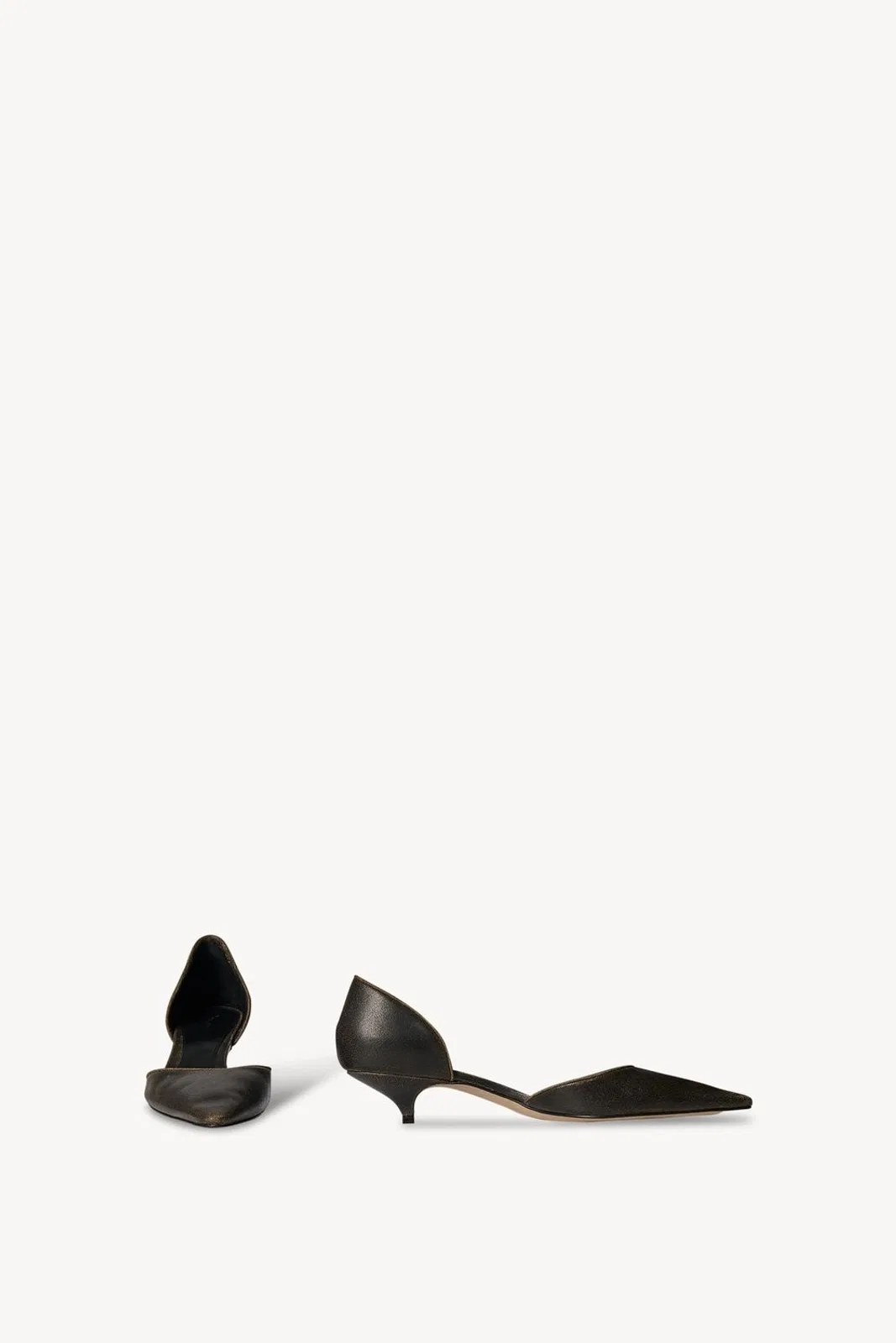 The Row Dorsay Shoe With Low Black Heel