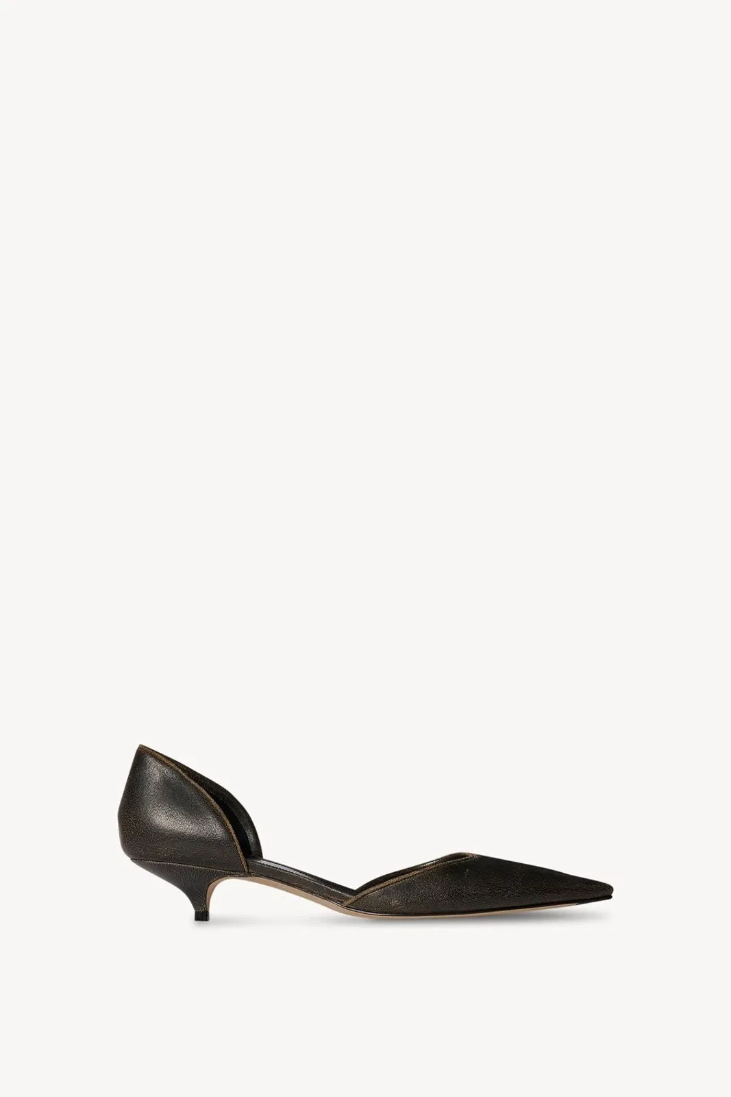 The Row Dorsay Shoe With Low Black Heel