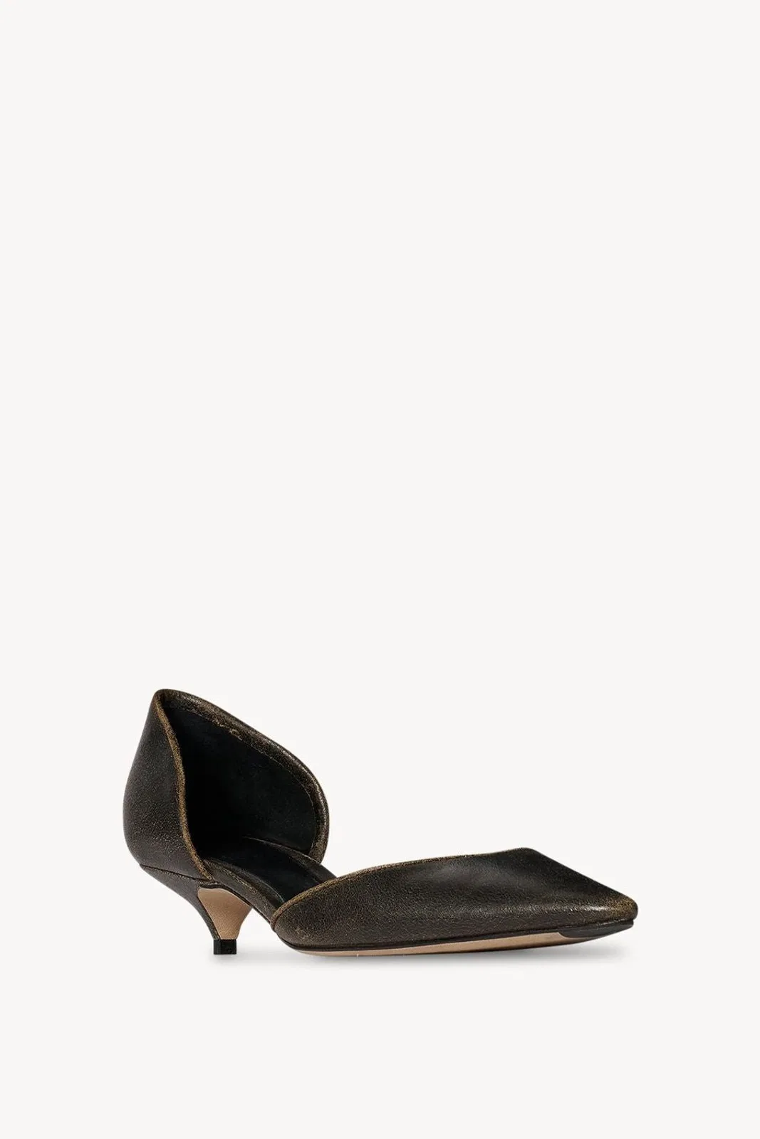 The Row Dorsay Shoe With Low Black Heel