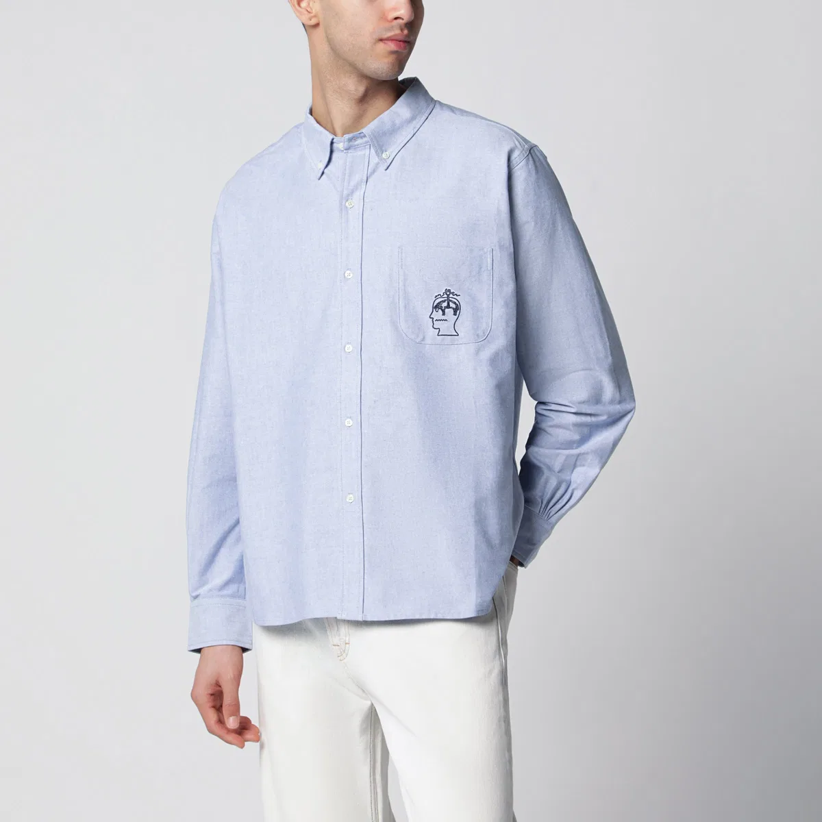 Brain dead Light Blue Buttondown Cotton Shirt