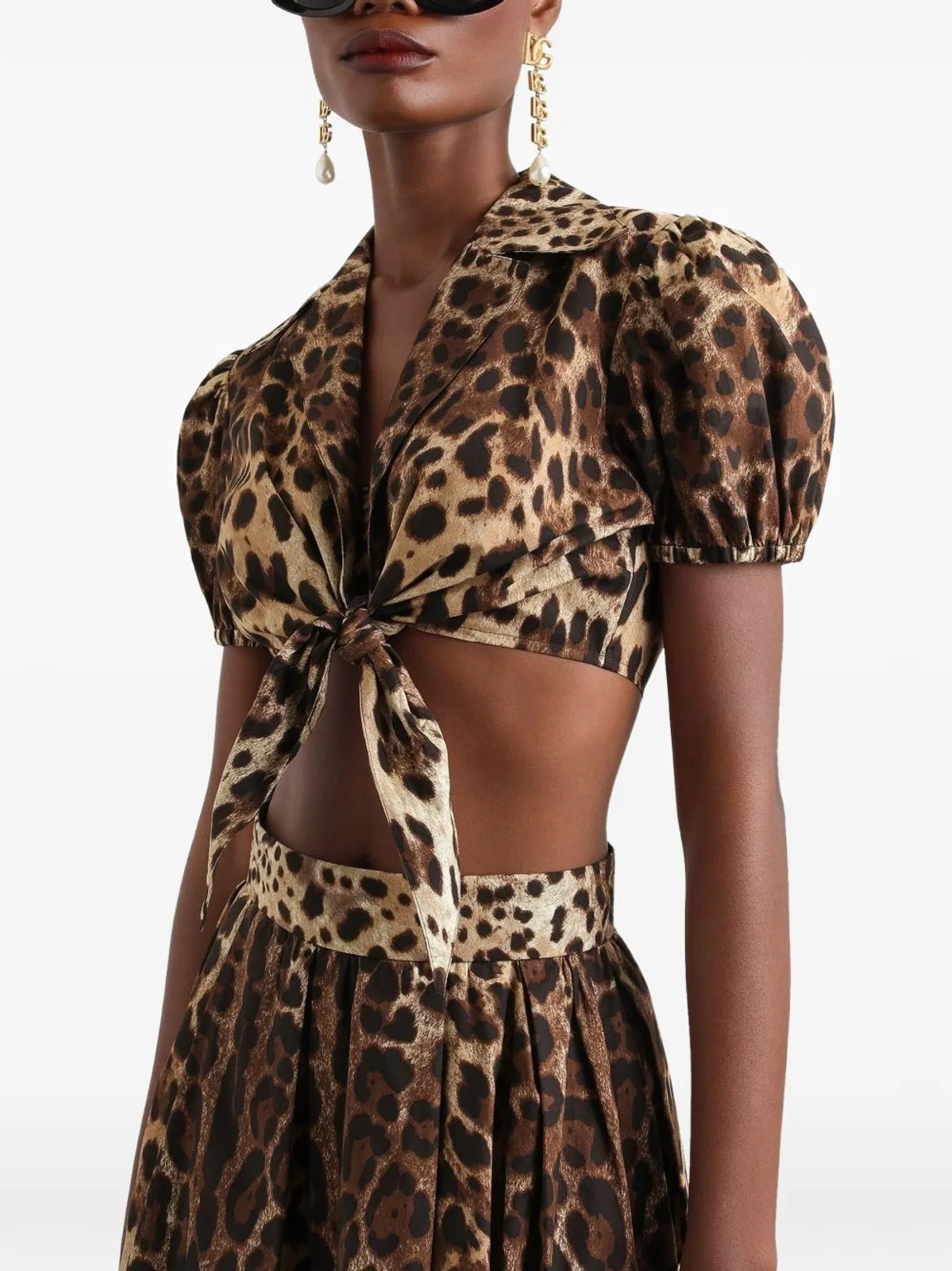 Dolce Gabbana Dolce & Gabbana Leo Print Cotton Top