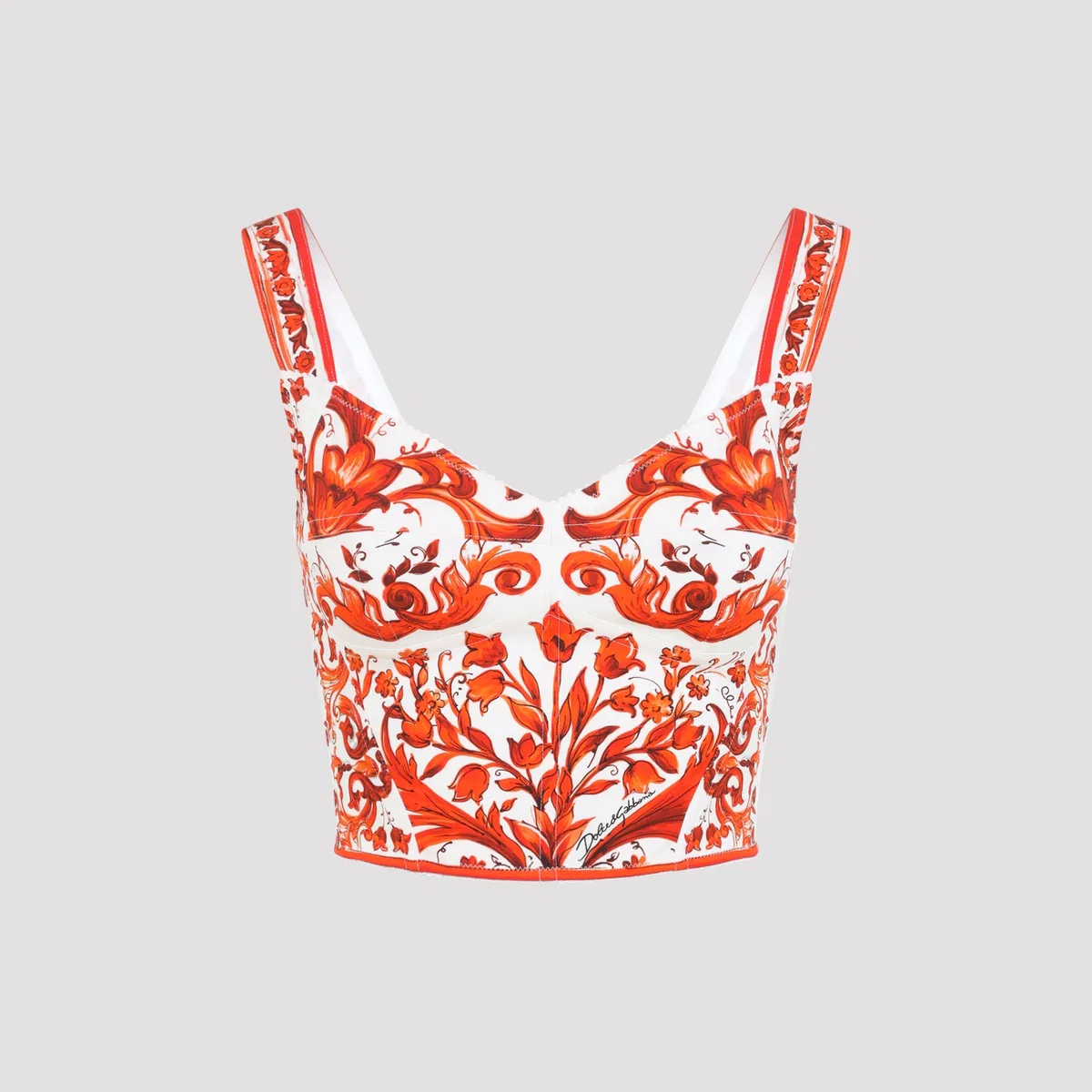 Dolce Gabbana Dolce & Gabbana Maiolicaprint Charmeuse